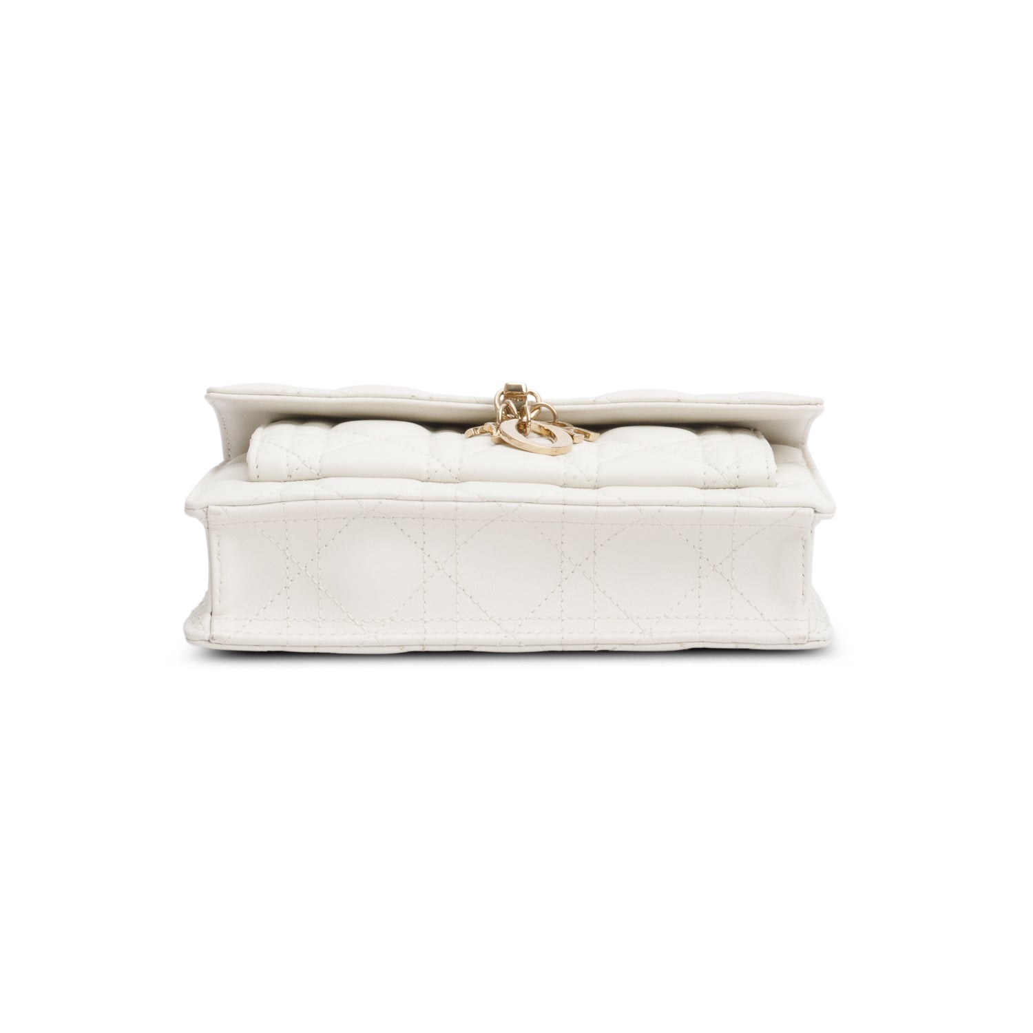 Christian Dior 2022 White Lambskin Cannage My Dior Daily Chain Pouch