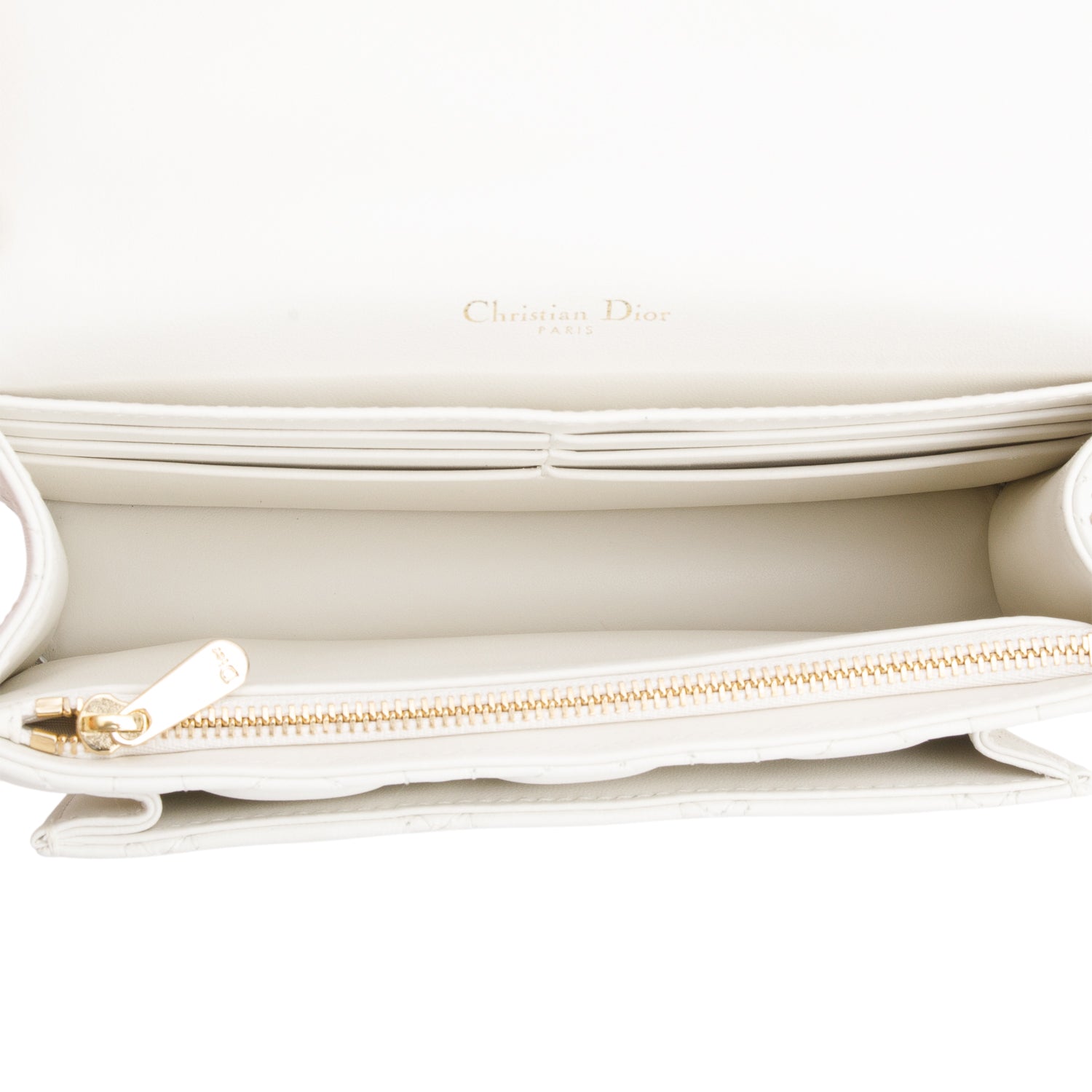 Christian Dior 2022 White Lambskin Cannage My Dior Daily Chain Pouch