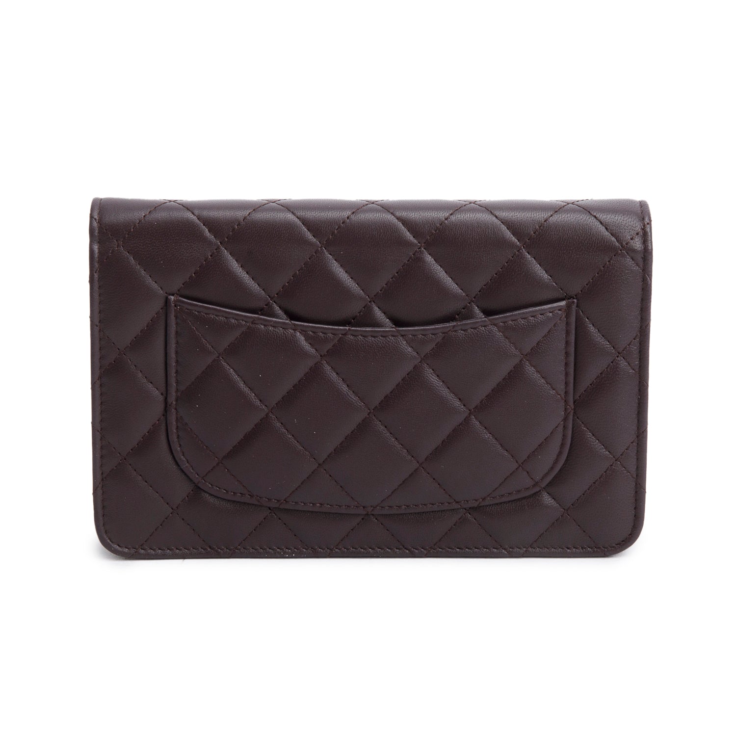 Chanel Burgundy Lambskin Quilted CC Logo Wallet on Chain
