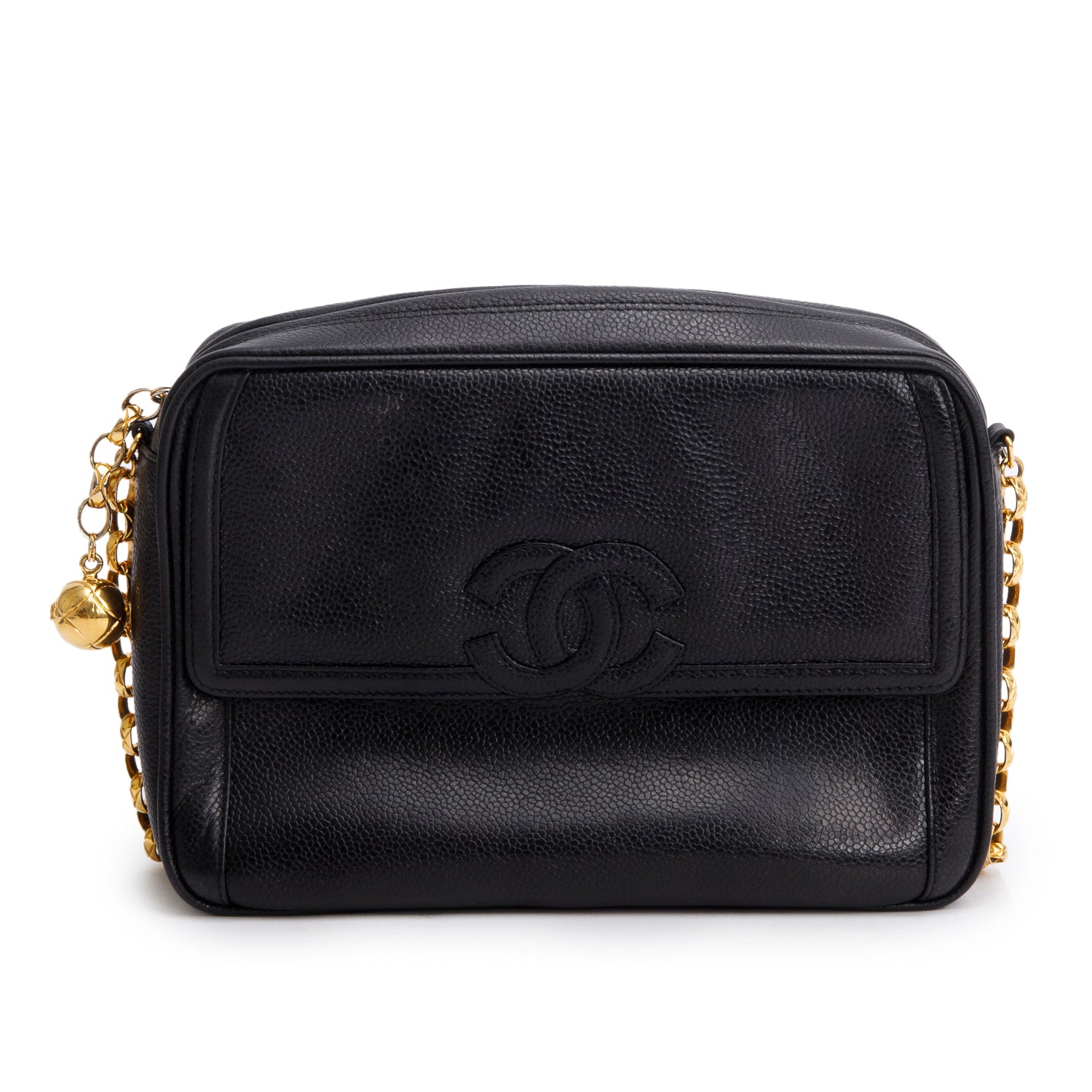 Chanel Vintage Black Caviar Bijoux Camera Bag