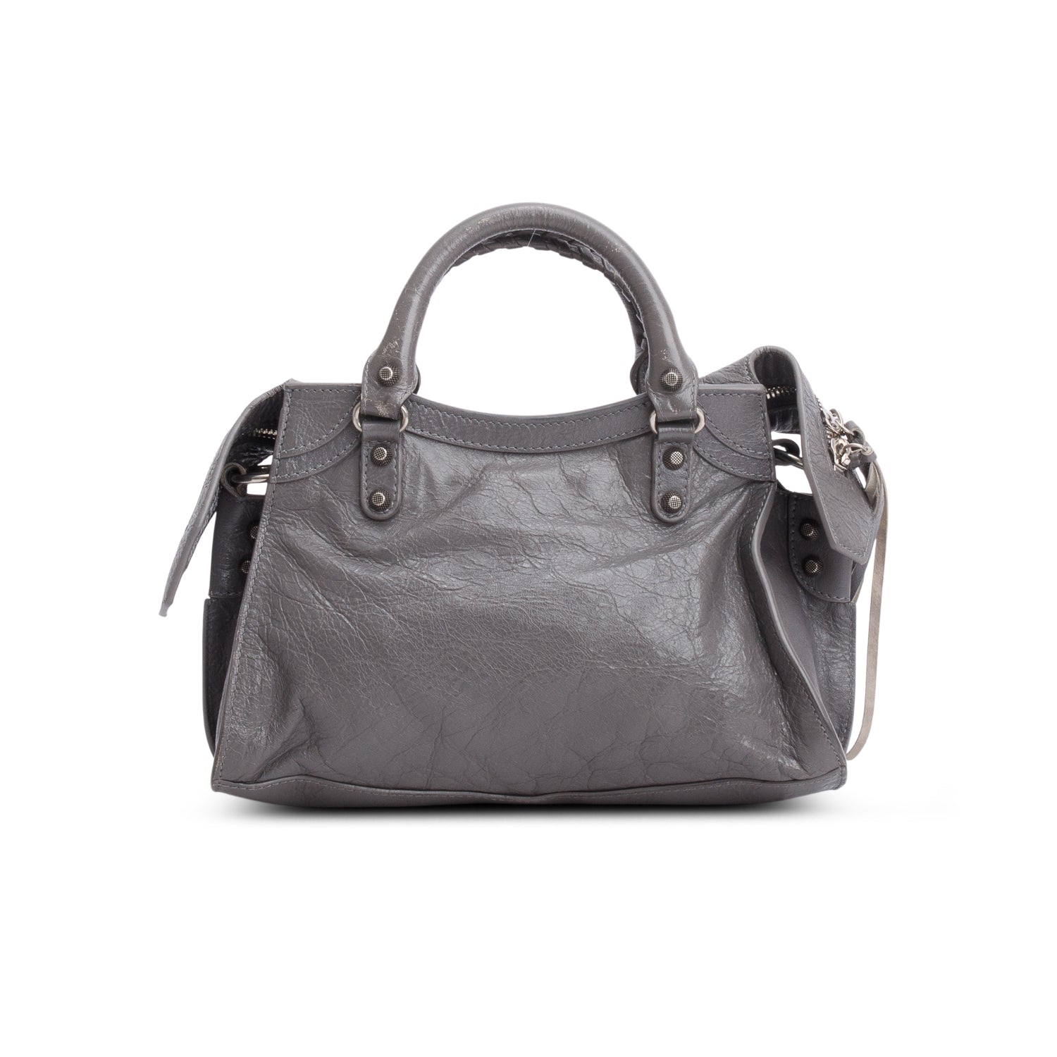 Balenciaga Grey Agneau Leather Neo Cagole XS City Bag w/ Strap