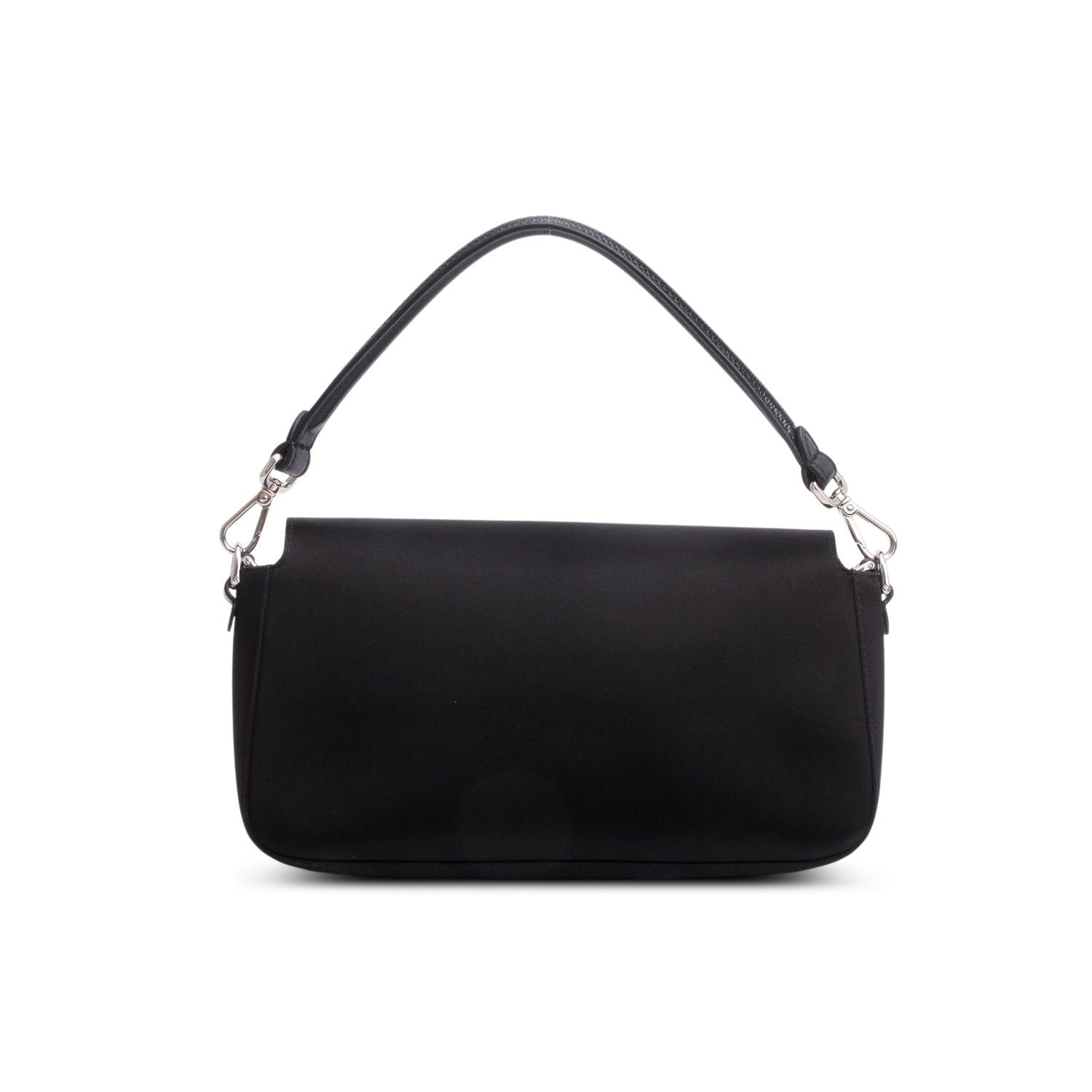 Fendi Black Satin Crystal Baguette