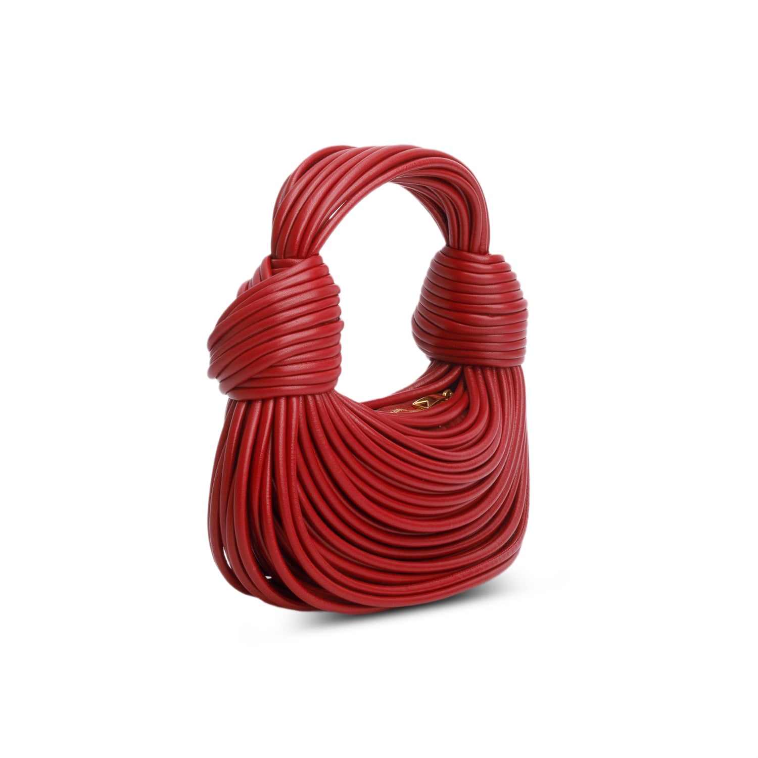 Bottega Veneta Red Nappa Mini Tubular Double Knot Bag