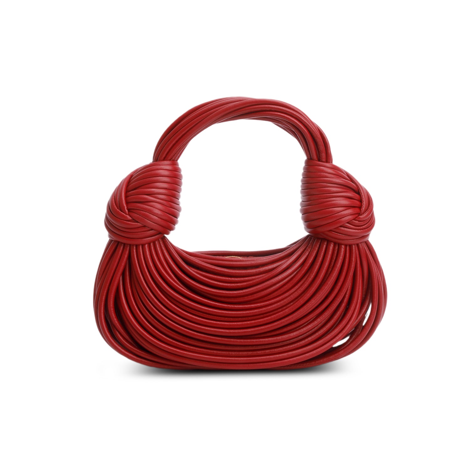 Bottega Veneta Red Nappa Mini Tubular Double Knot Bag