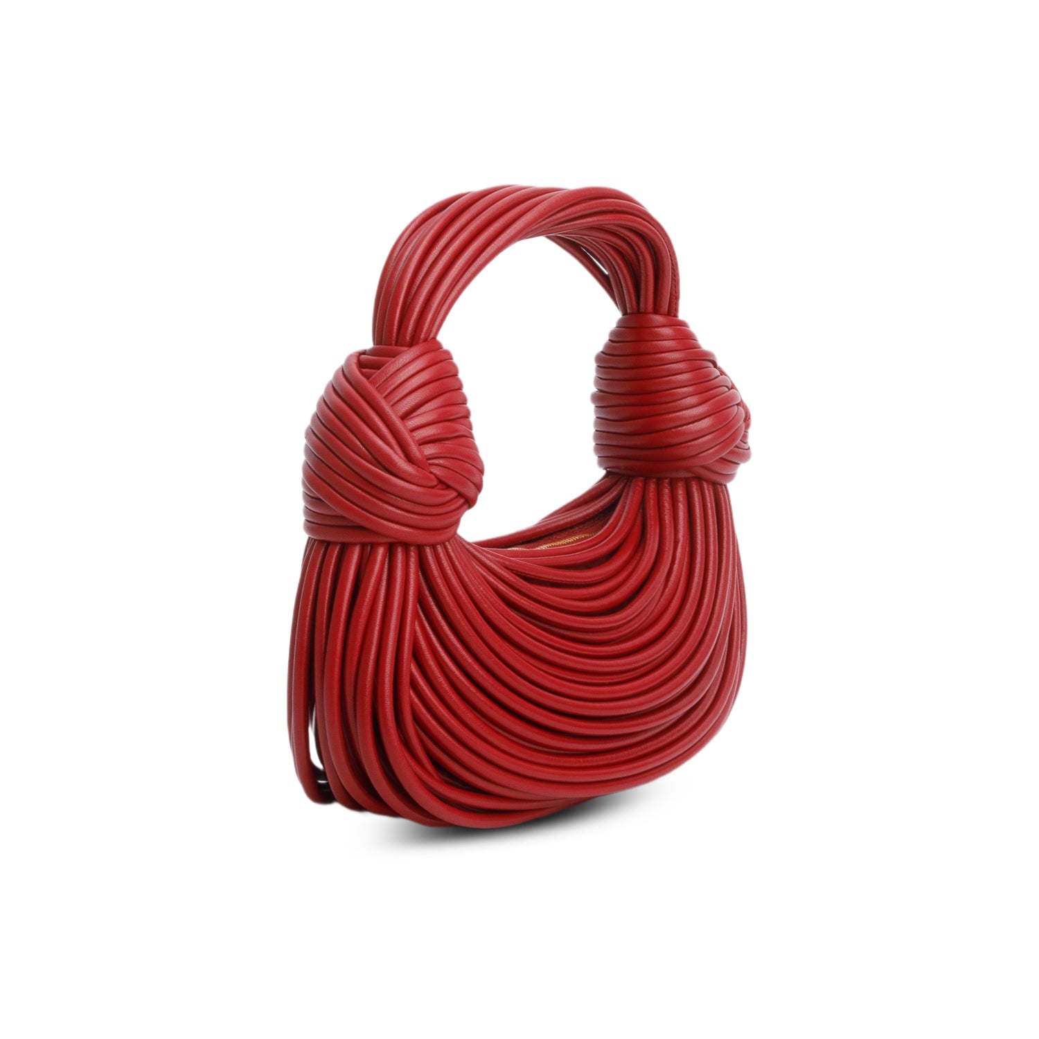 Bottega Veneta Red Nappa Mini Tubular Double Knot Bag