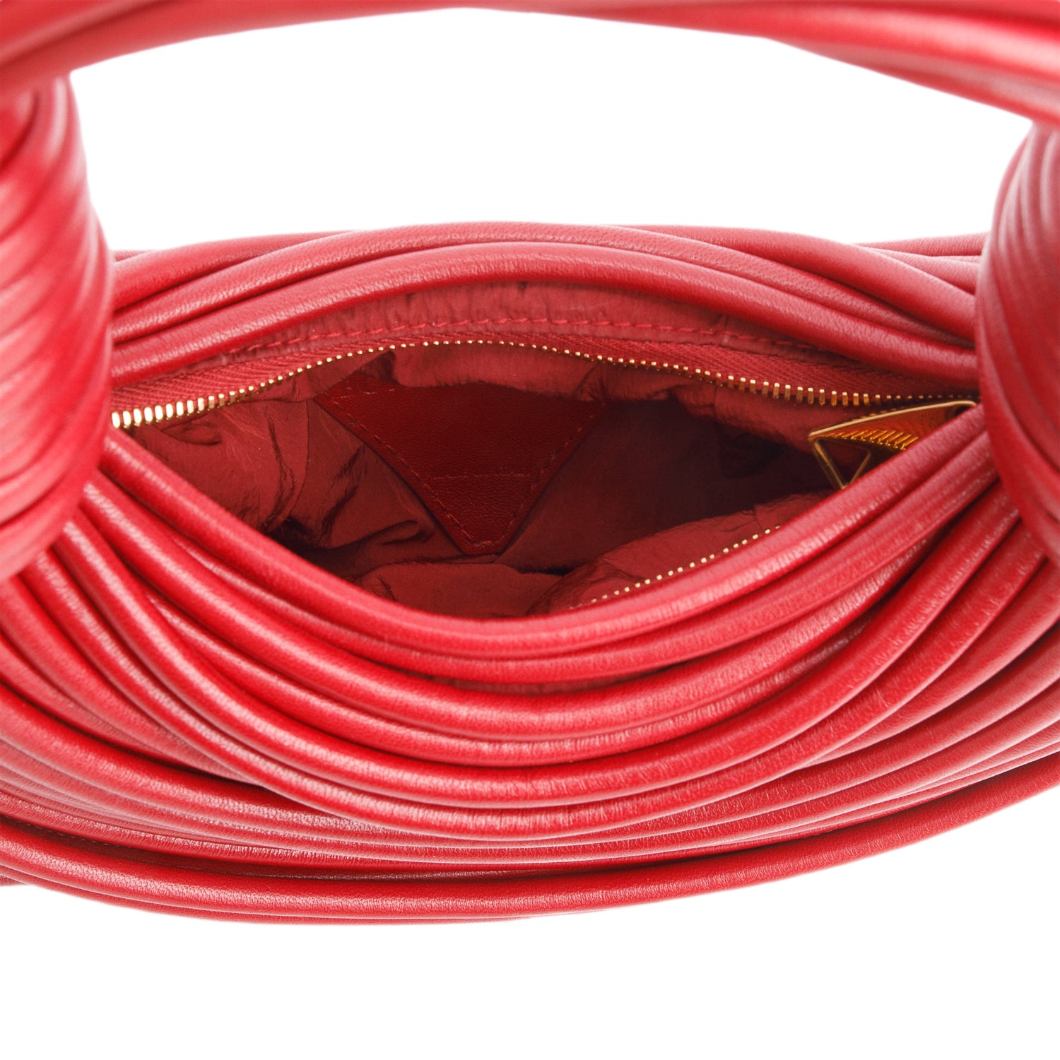 Bottega Veneta Red Nappa Mini Tubular Double Knot Bag