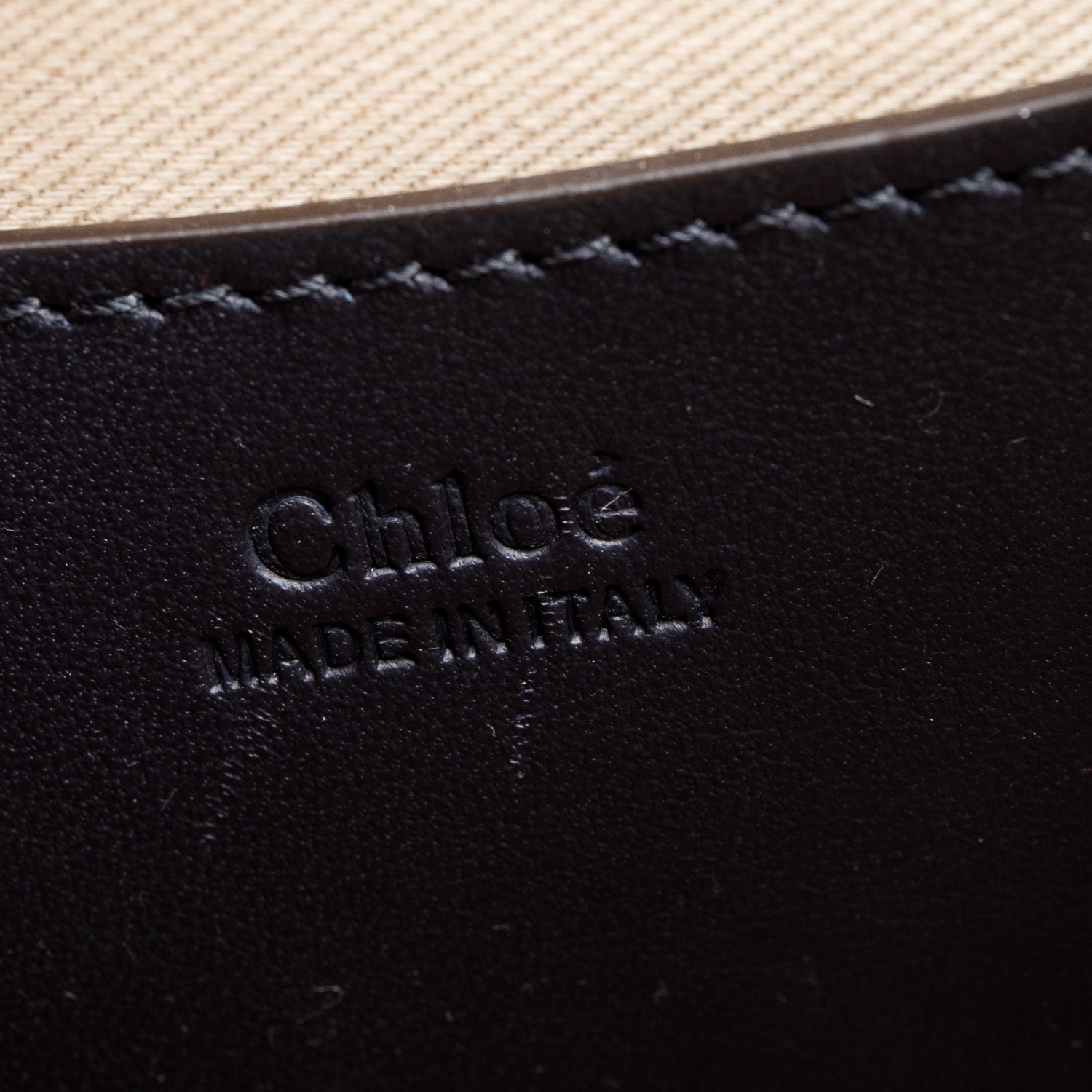 Chloe Navy Calfskin Croc Embossed Small Tess Bag w/ Strap