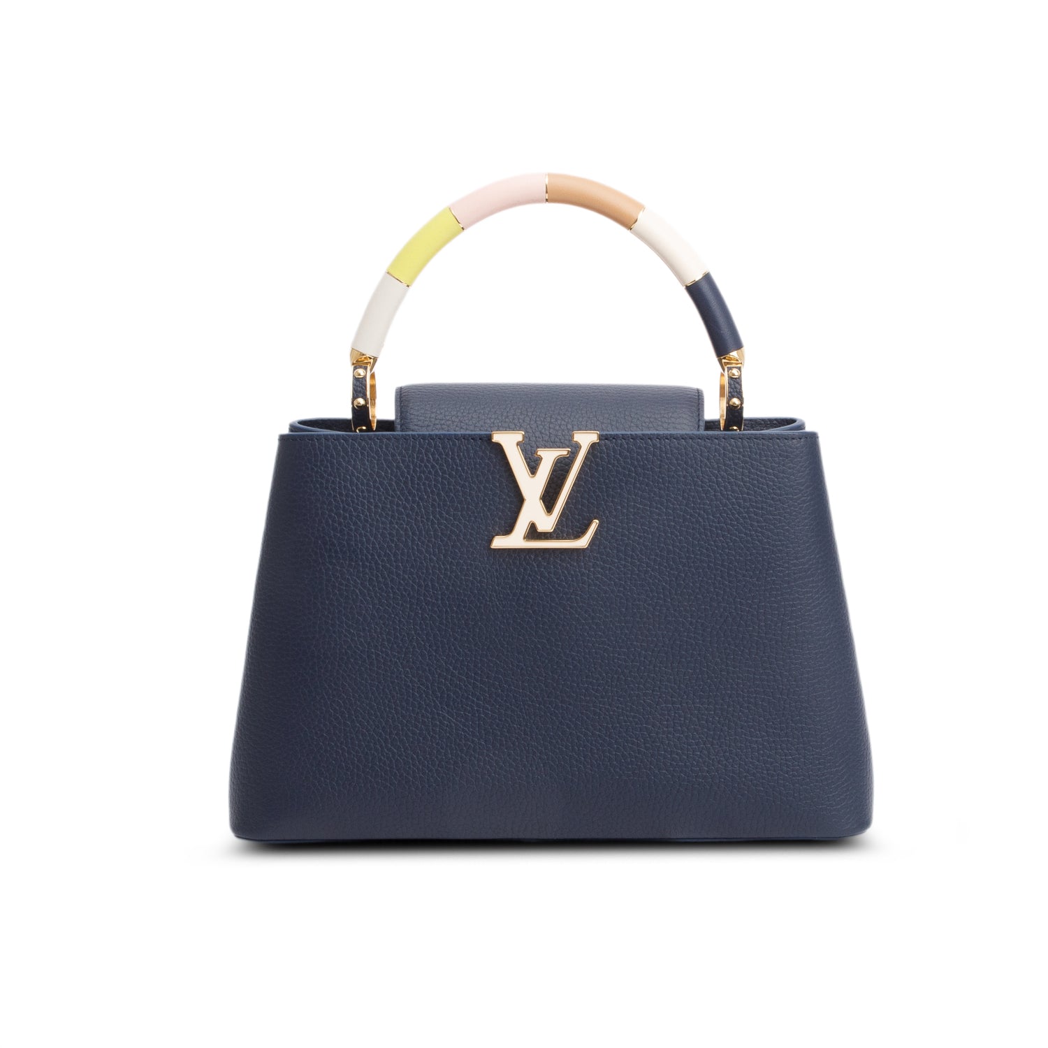 Louis Vuitton Navy Taurillon Capucines MM w/ Strap