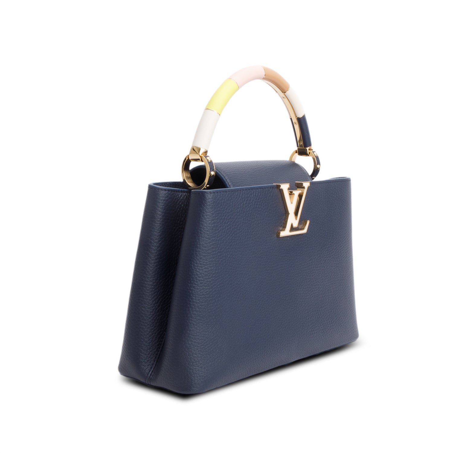 Louis Vuitton Navy Taurillon Capucines MM w/ Strap