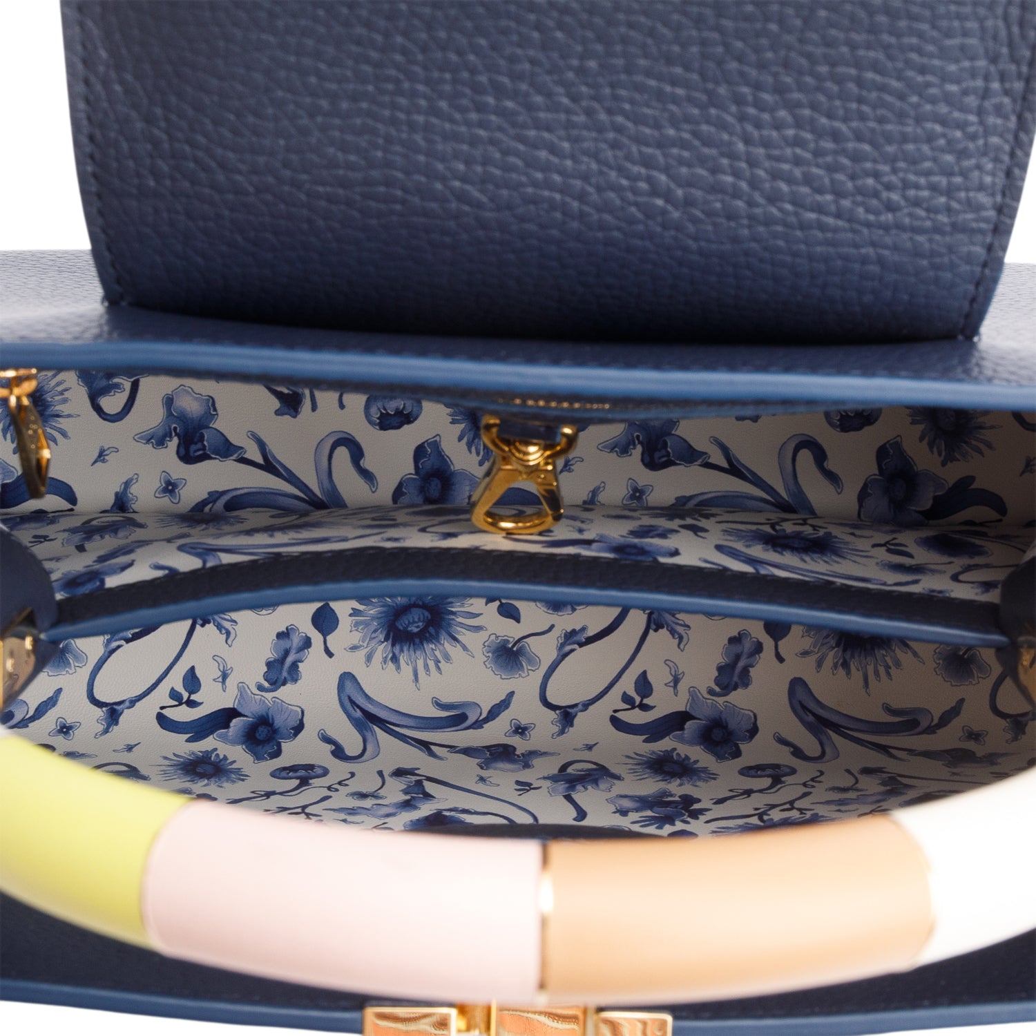Louis Vuitton Navy Taurillon Capucines MM w/ Strap