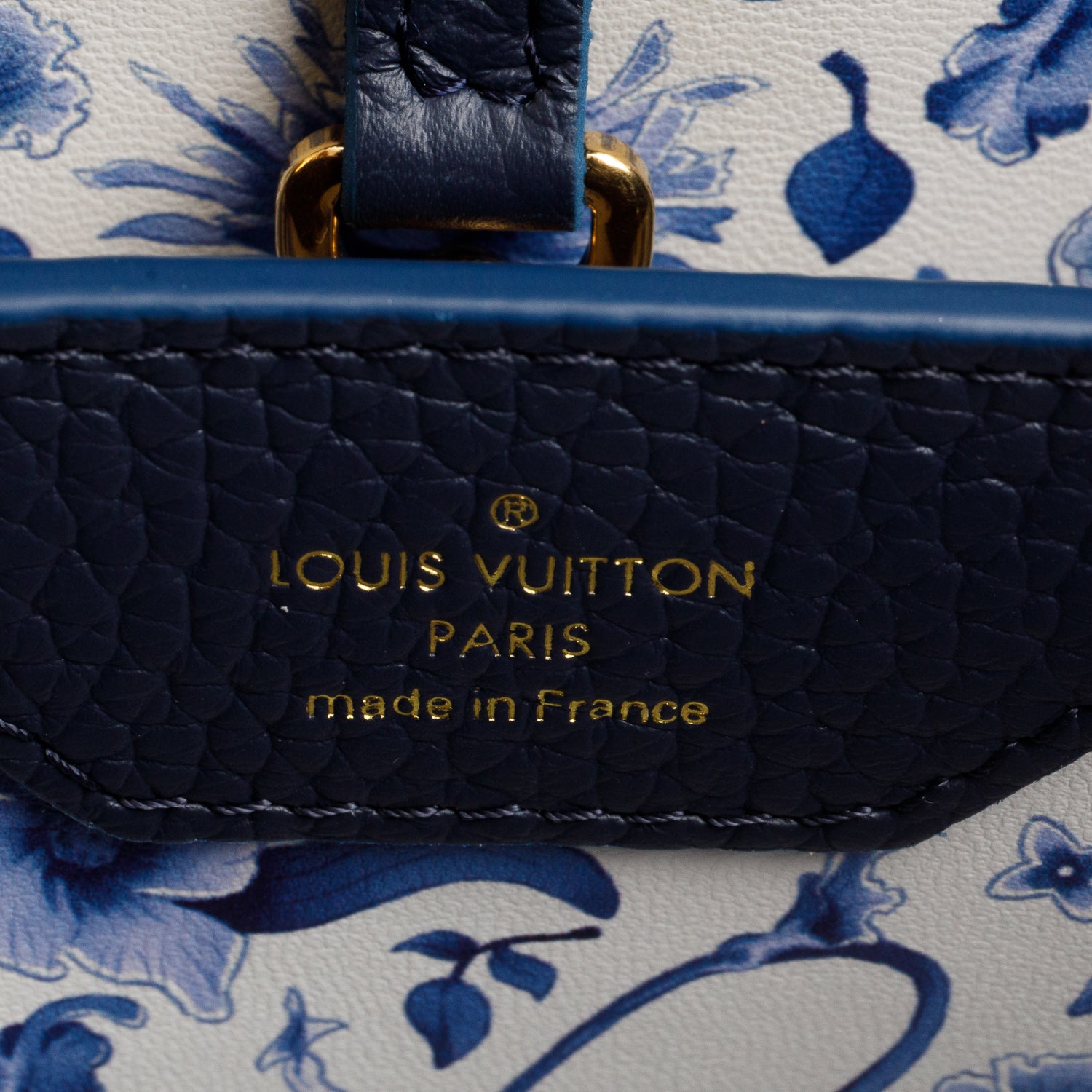 Louis Vuitton Navy Taurillon Capucines MM w/ Strap
