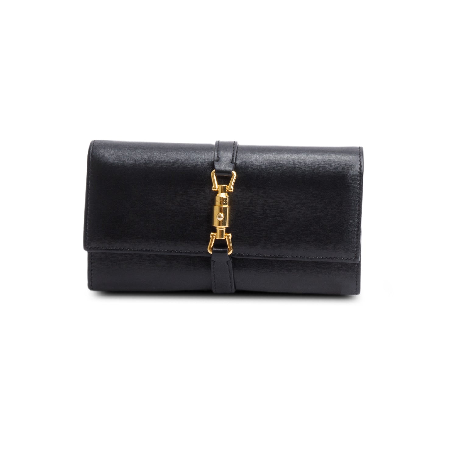 Gucci Black Calfskin Jackie 1961 Chain Wallet