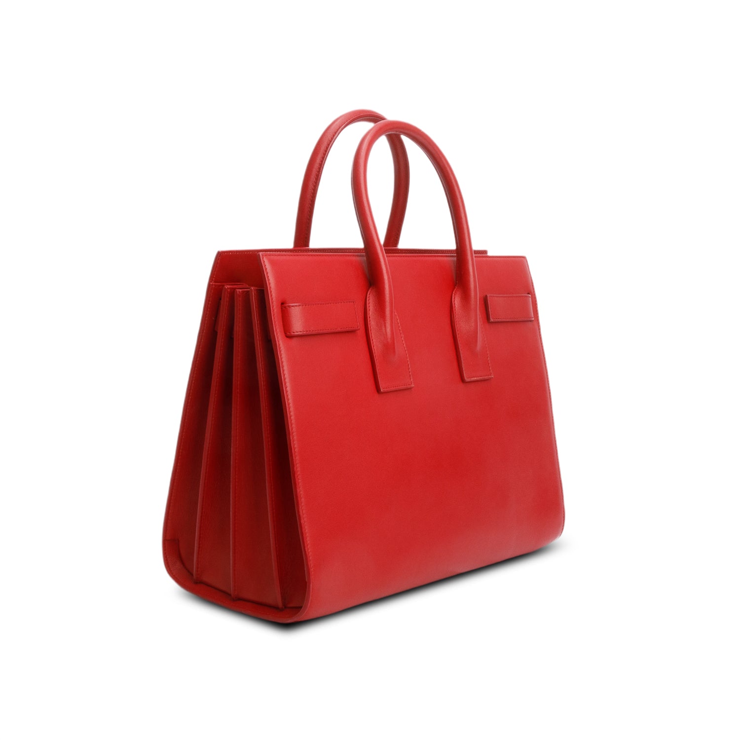 Saint Laurent Red Calfskin Leather Small Sac de Jour w/ Strap