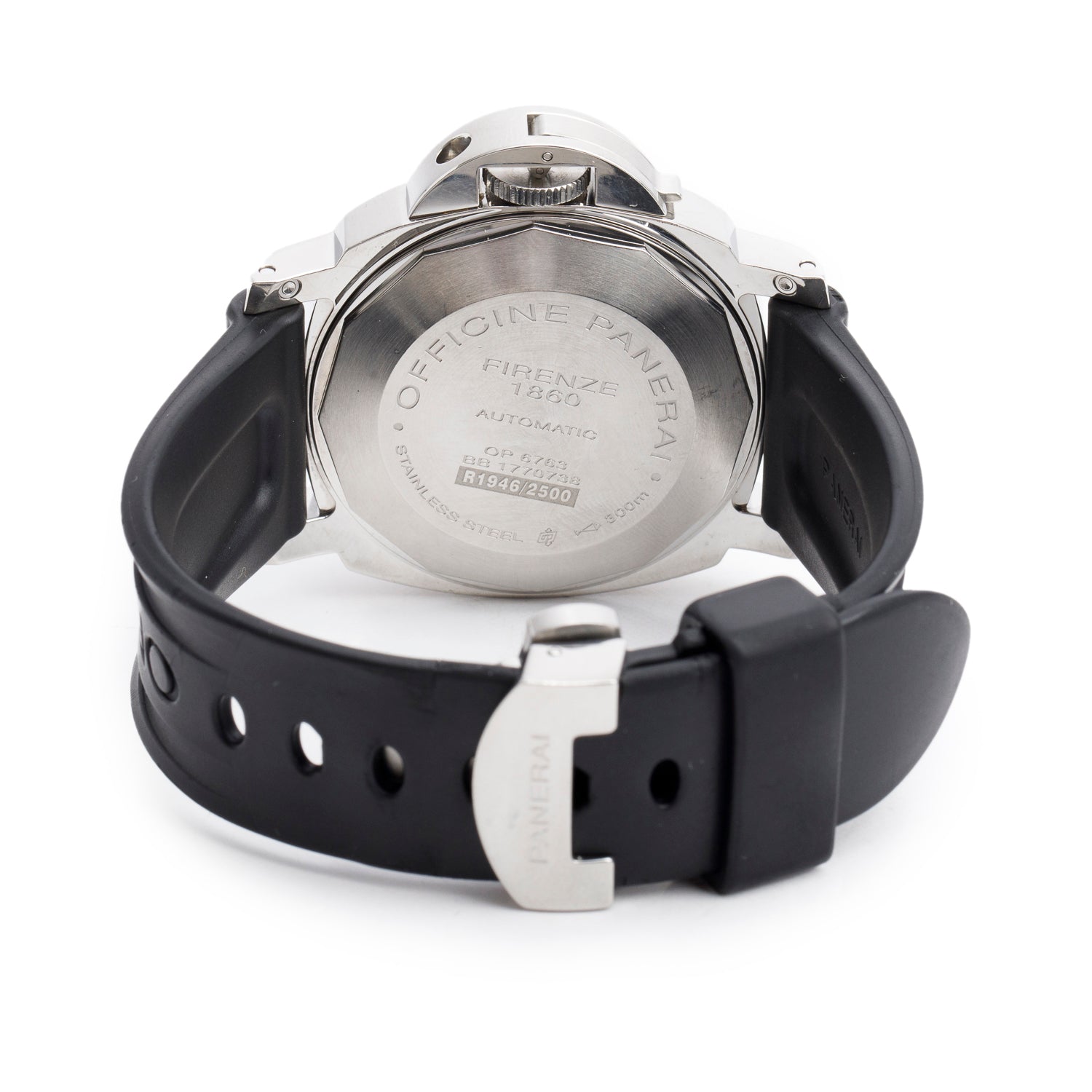 Panerai Limited Edition Stainless Steel Luminor Marina 44 MM Automatic Watch Black Dial PAM00104 w/ Box, Papers & Extra Strap