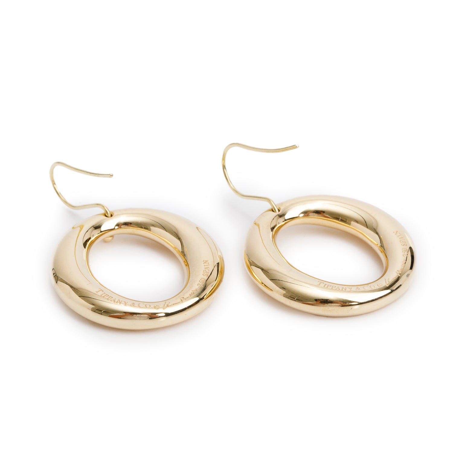 Tiffany & Co. Elsa Peretti 18k Yellow Gold Sevillana Earrings, 11 MM w/ Box