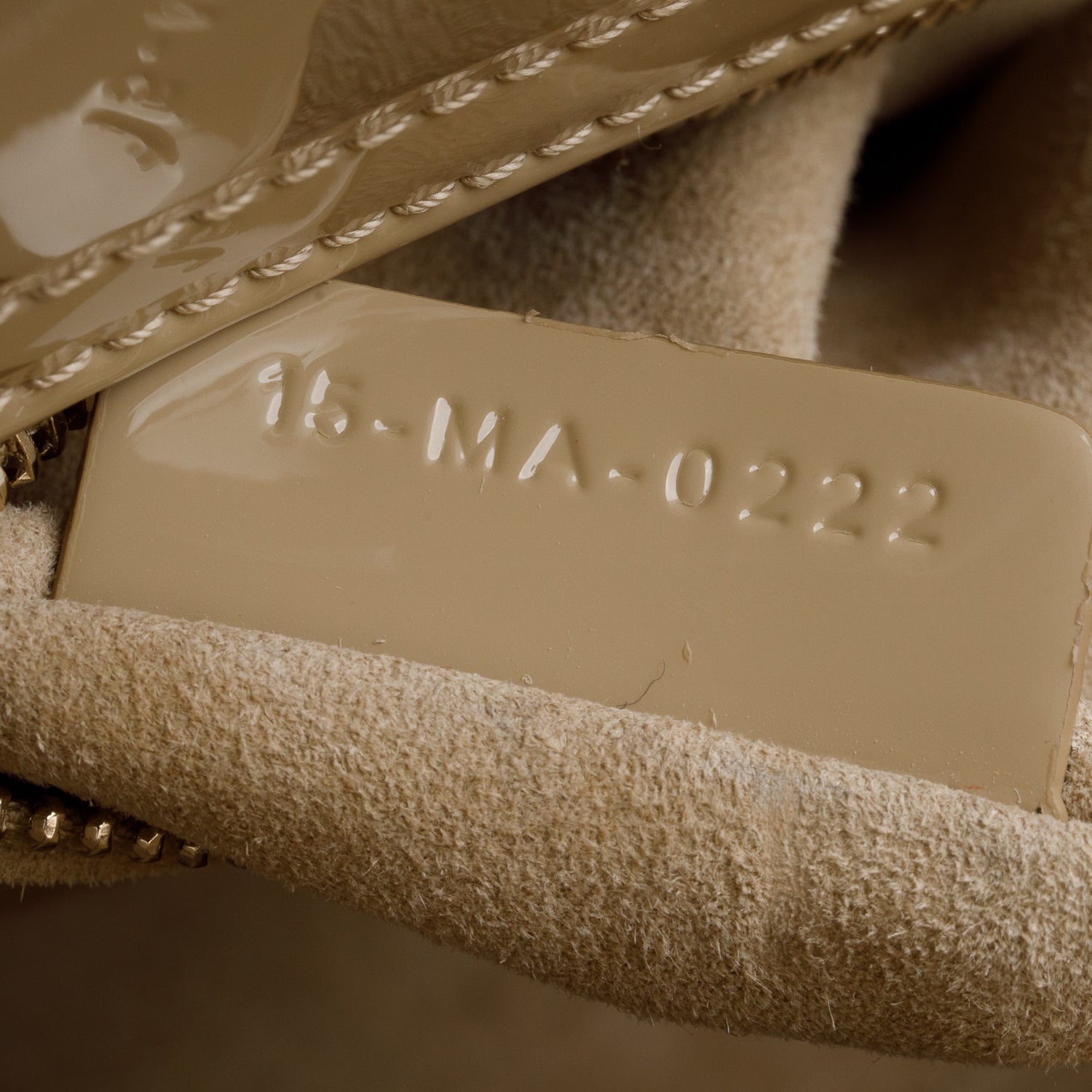 Christian Dior 2022 Beige Patent Cannage Leather Small Lady Dior w/ Strap