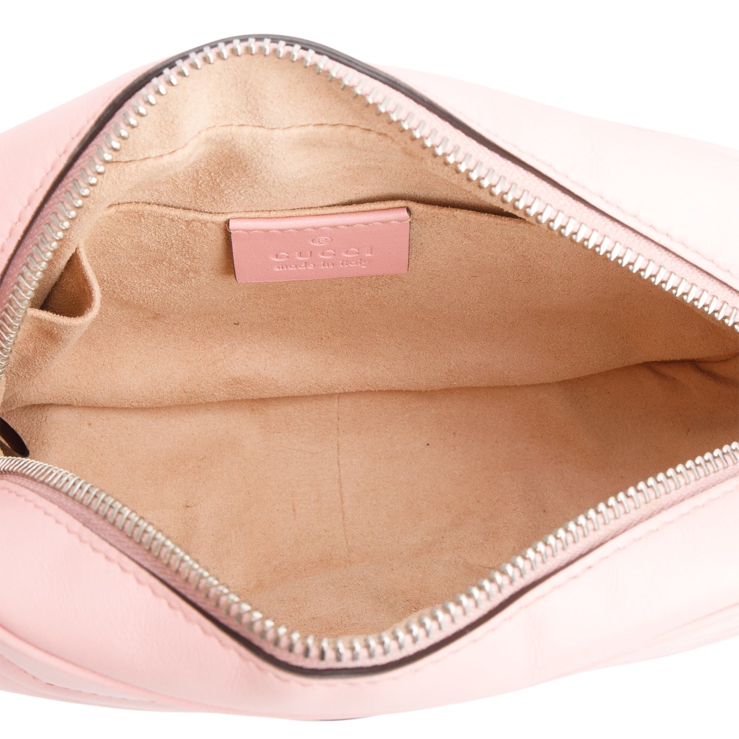 Gucci Pink Calfskin Matelasse Mini GG Marmont Camera Bag w/ Box