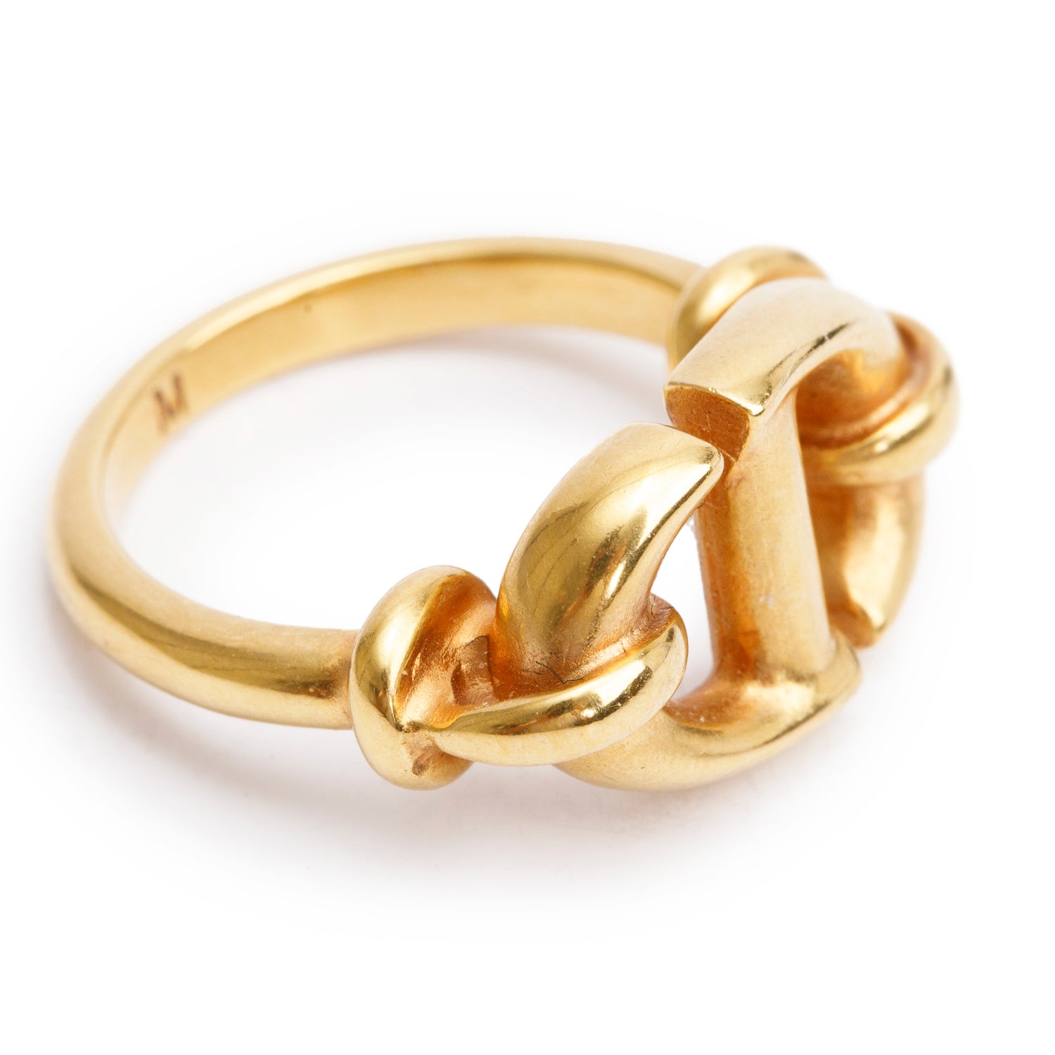 Christian Dior Gold Plated D Ring, Size 6.5