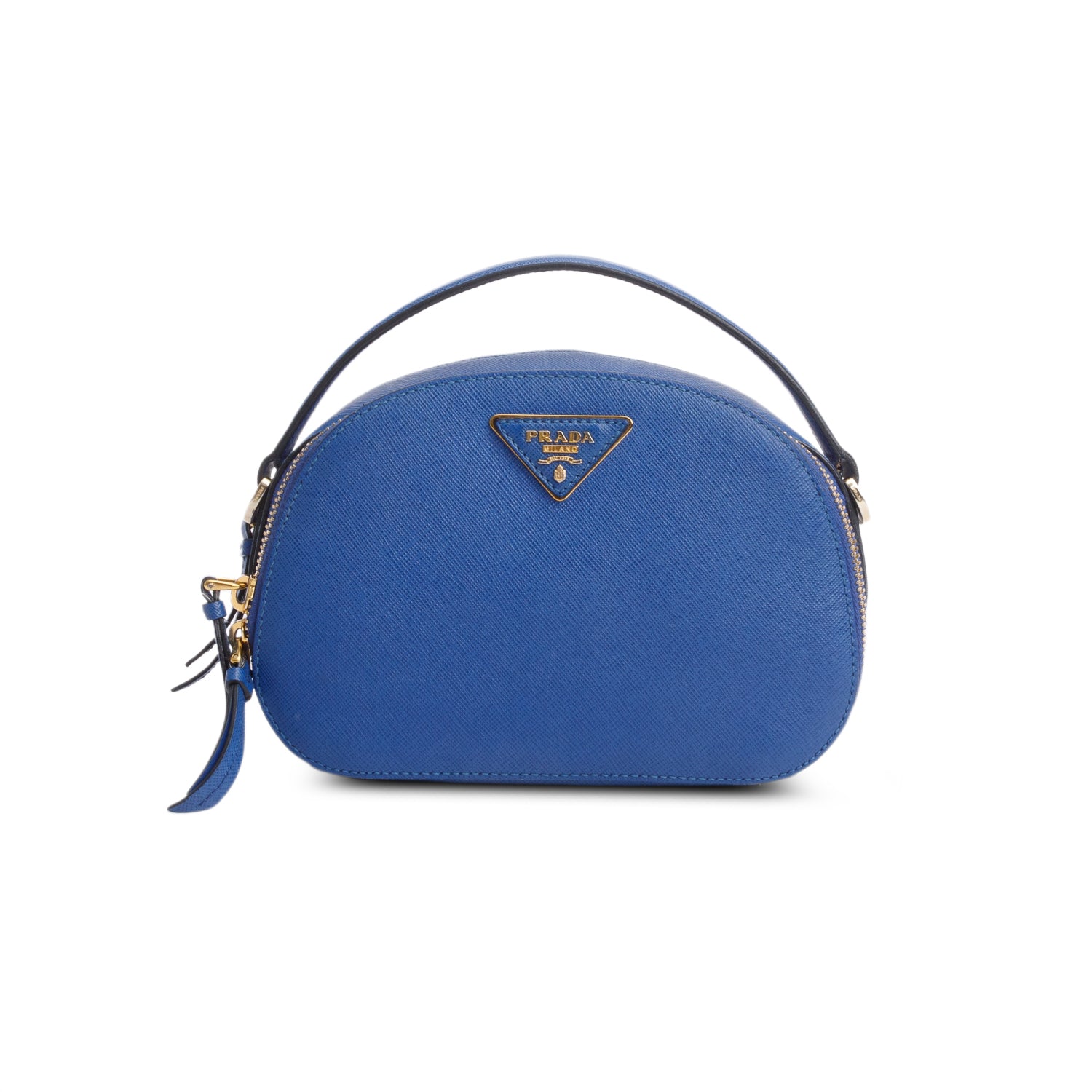 Prada Blue Saffiano Lux Leather Odette Bag w/ Box, Strap & Authenticity Card