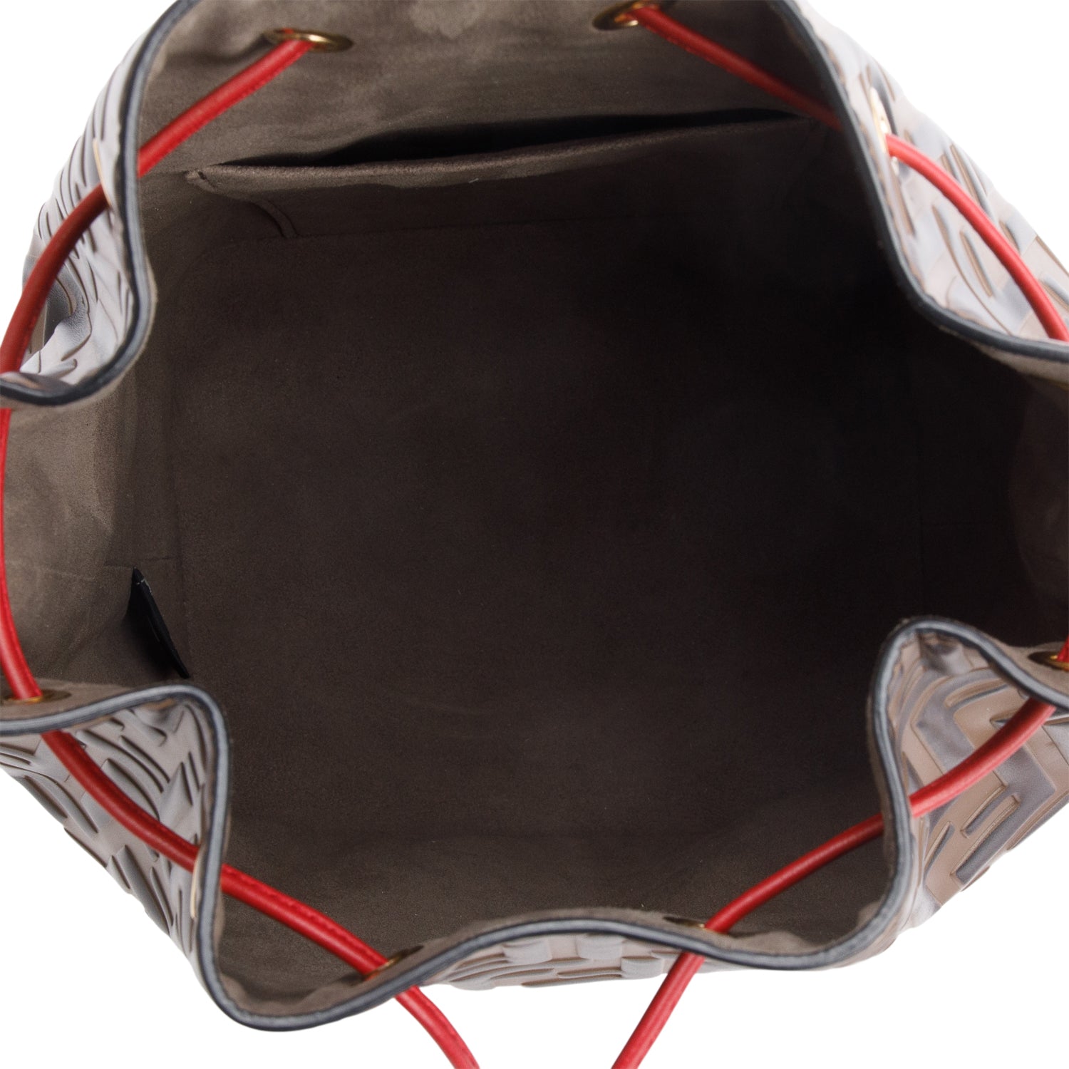 Fendi Brown Vitello Liberty FF 1974 Embossed Small Mon Tresor Bucket Bag w/ Strap