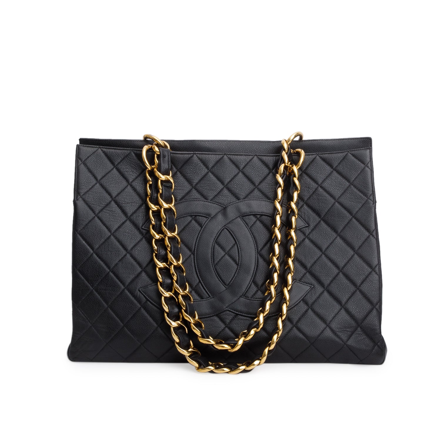Chanel Black Caviar Quilted XL Grand Shopping Tote