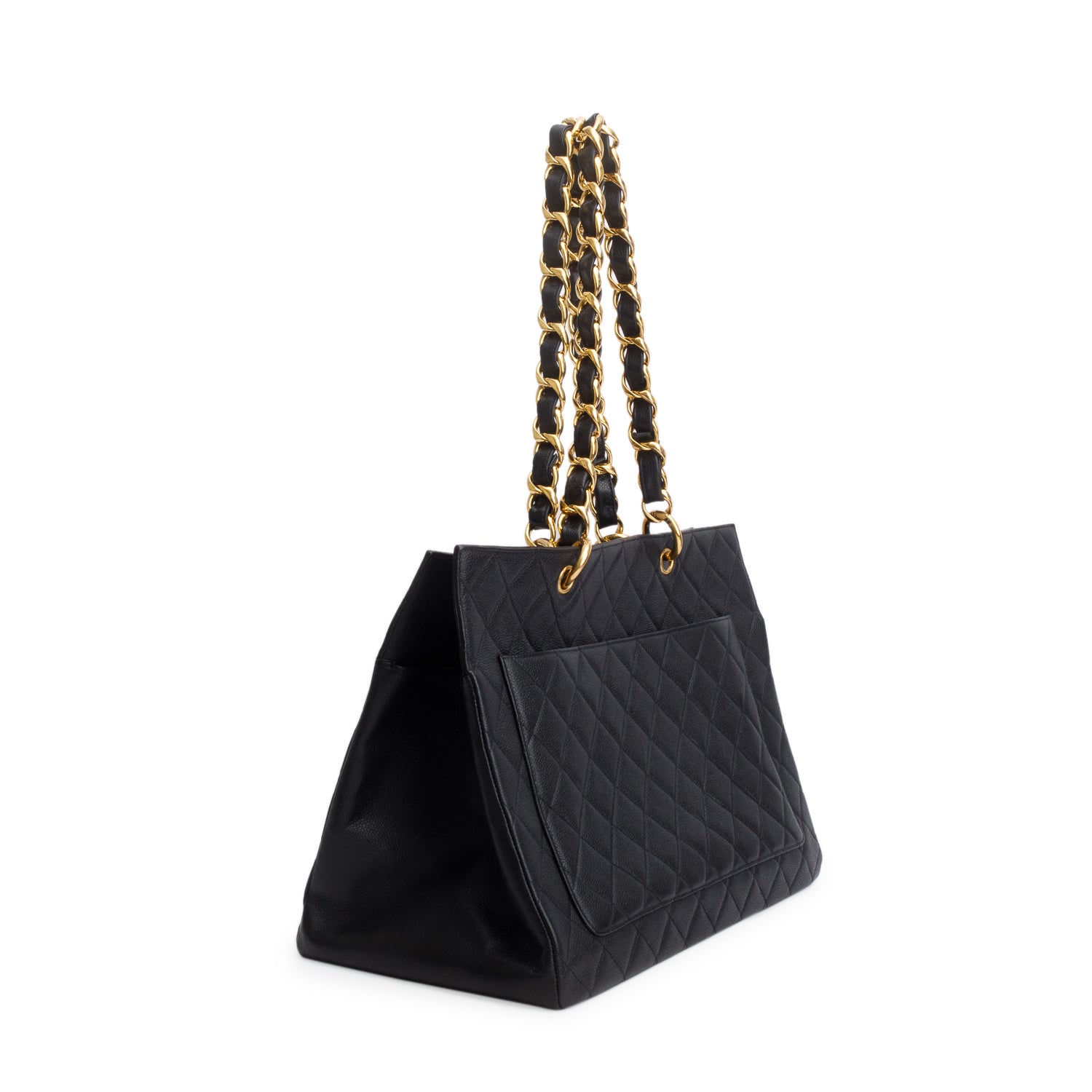 Chanel Black Caviar Quilted XL Grand Shopping Tote