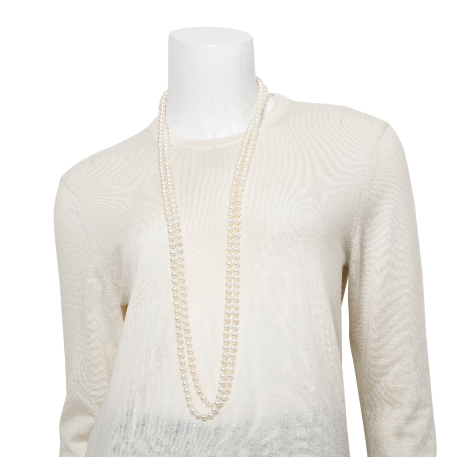 Tiffany & Co. Sterling Silver Ziegfeld 7-8 MM Long Pearl Necklace, 84" w/ Case