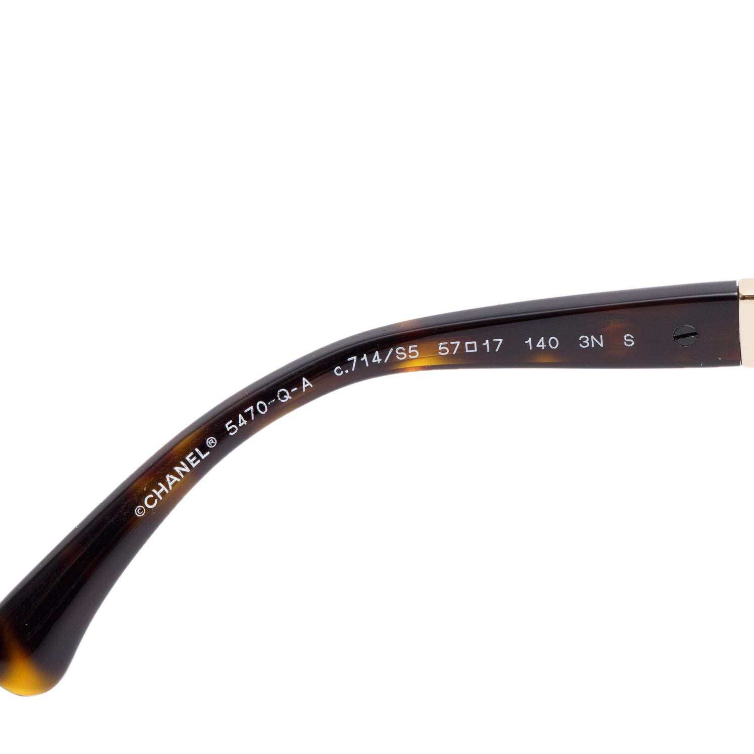 Chanel 5470QA Havana Lambskin Acetate Chain Square Sunglasses w/ Box & Case