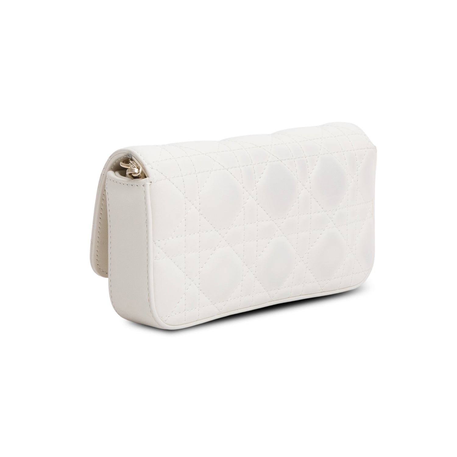 Christian Dior 2024 White Lambskin Cannage My Dior Daily Chain Pouch