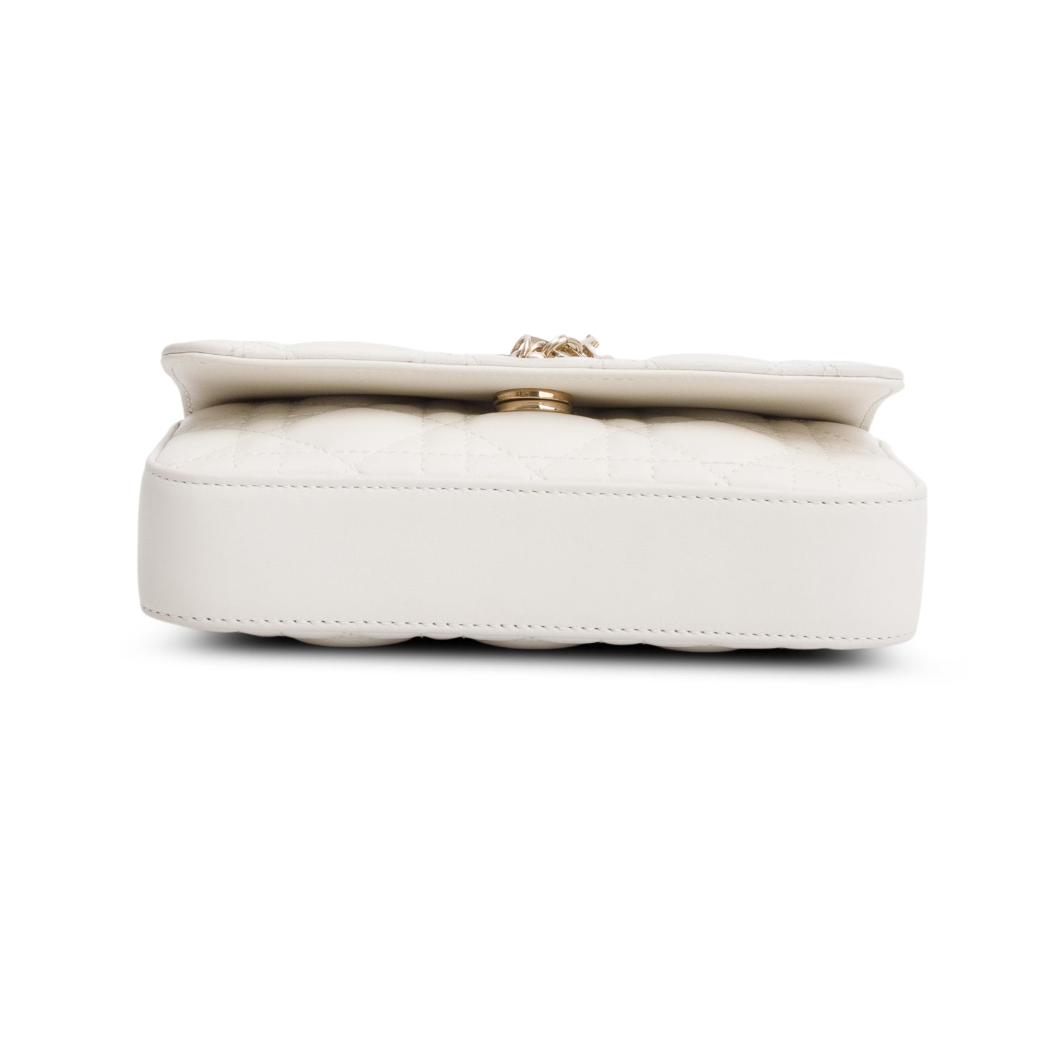 Christian Dior 2024 White Lambskin Cannage My Dior Daily Chain Pouch