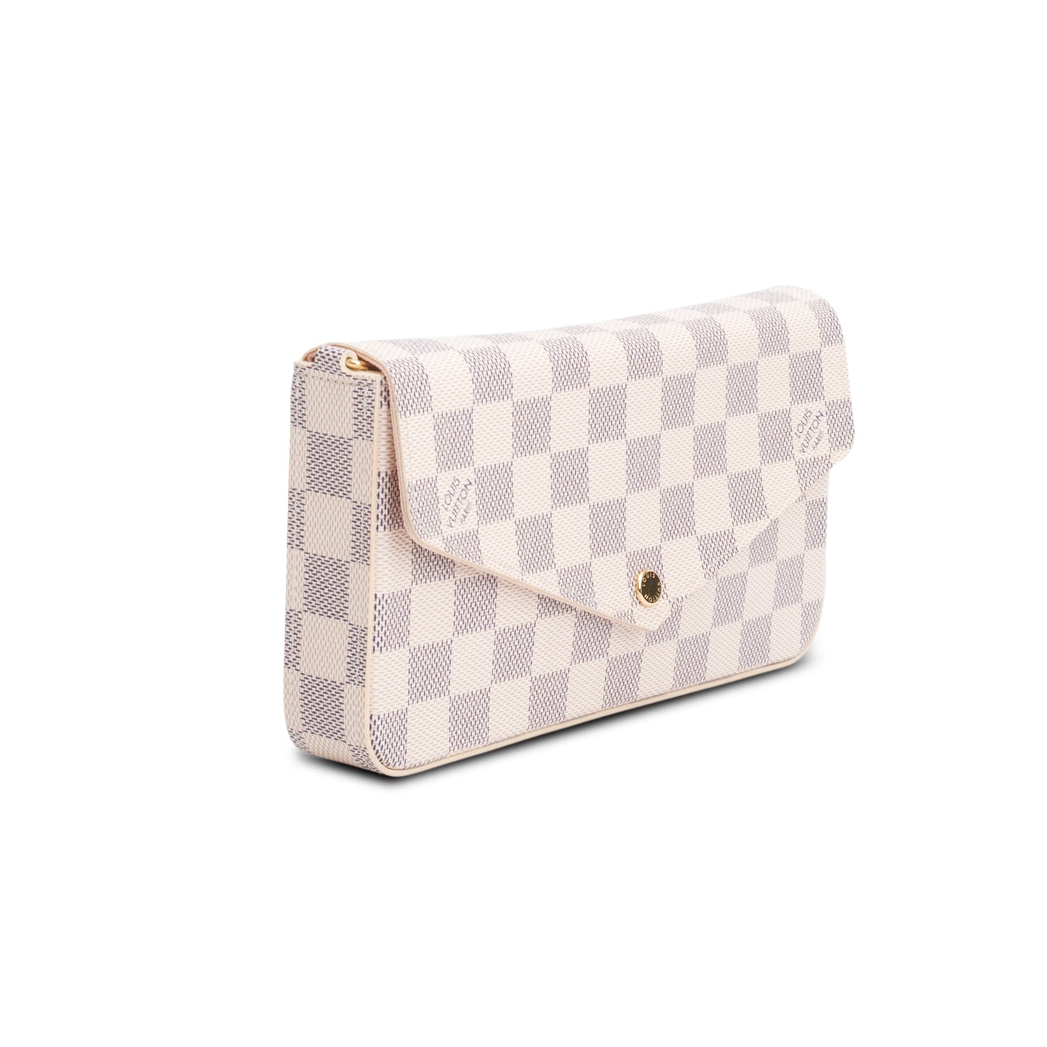 Louis Vuitton Damier Azur Pochette Felicie Chain Wallet w/ Box & Inserts