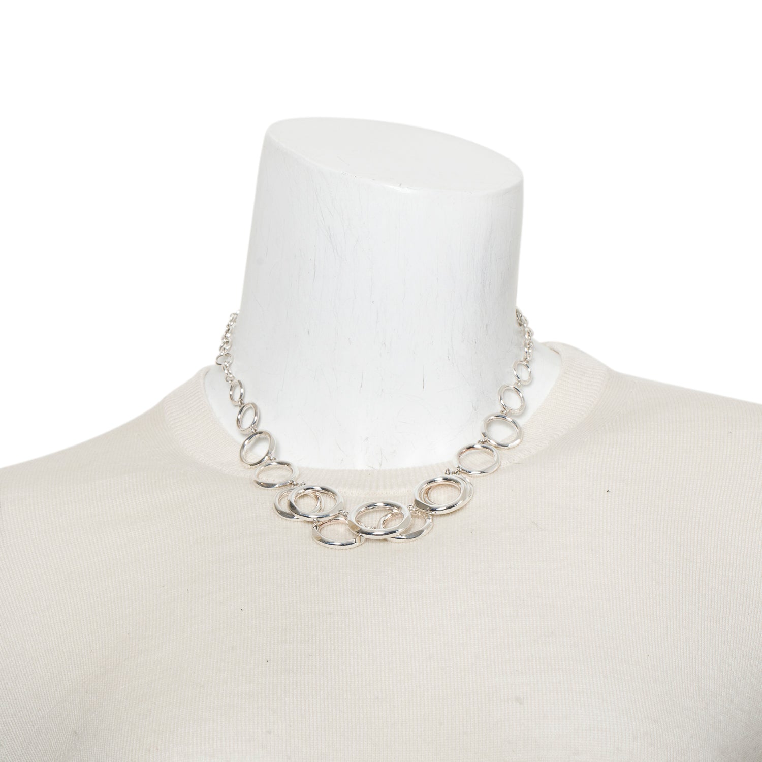 Links of London Sterling Silver Circles Bib Necklace w/ Box