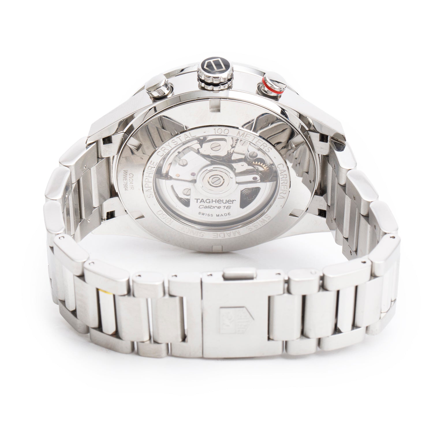 Tag Heuer Stainless Steel Carrera 43 MM Automatic Chronograph Watch Black Dial CV2A1R w/ Box & Papers