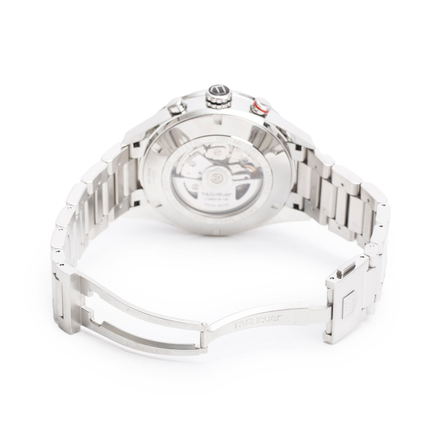 Tag Heuer Stainless Steel Carrera 43 MM Automatic Chronograph Watch Black Dial CV2A1R w/ Box & Papers