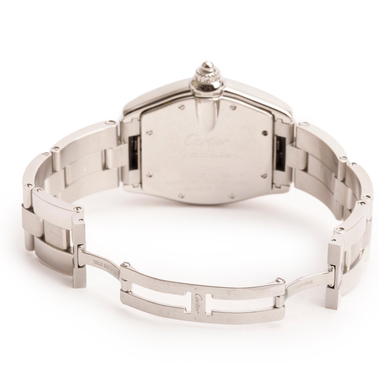 Cartier Stainless Steel Roadster Automatic Watch Silver Dial 2510