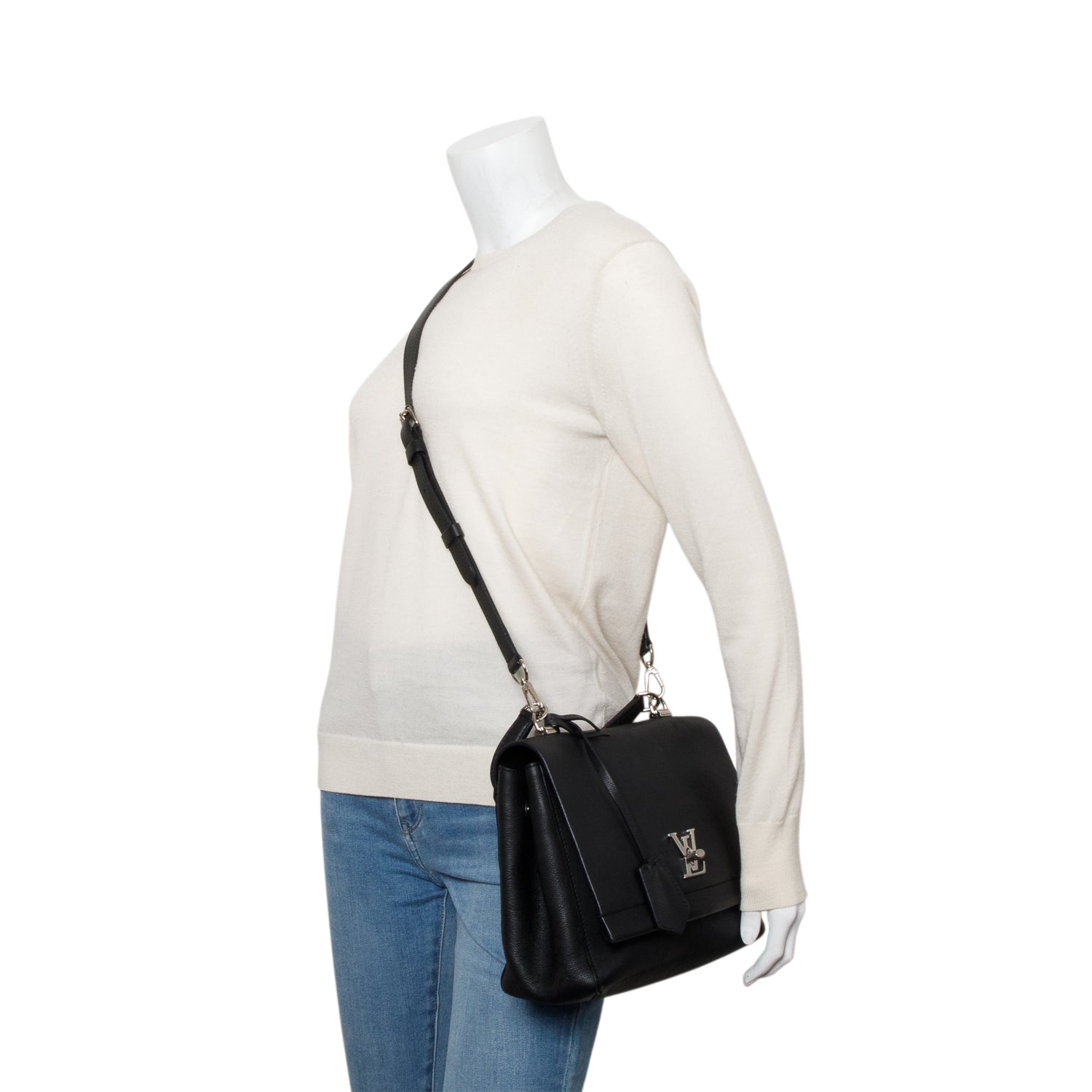 Louis Vuitton Black Soft Calfskin My Lockme II Top Handle w/ Strap