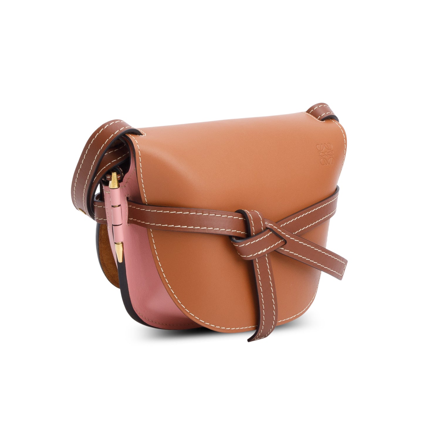 Loewe Brown & Pink Calfskin Small Gate Crossbody Bag