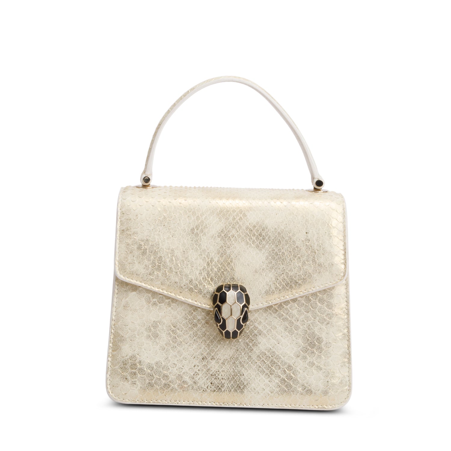 Bvlgari Gold Karung Serpenti Forever Mini Top Handle Bag w/ Strap