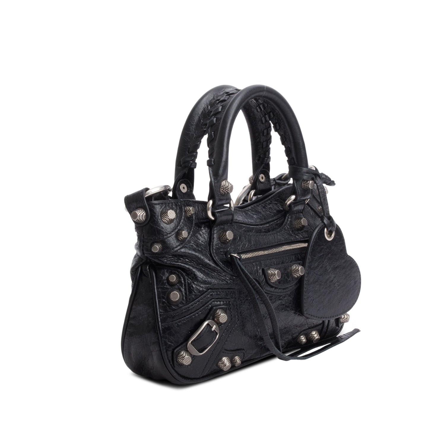 Balenciaga Black Agneau Neo Cagole Mini Handbag w/ Strap
