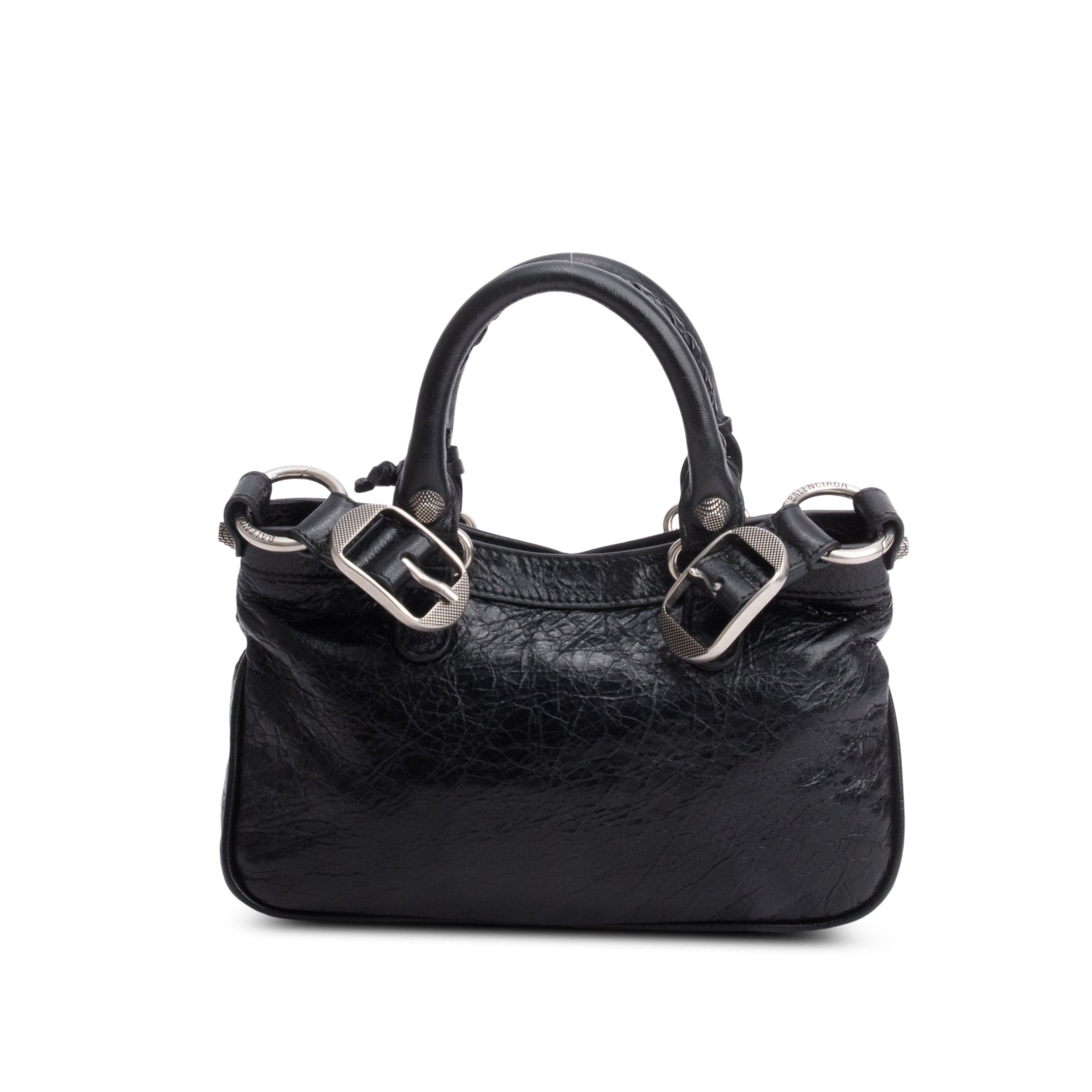 Balenciaga Black Agneau Neo Cagole Mini Handbag w/ Strap
