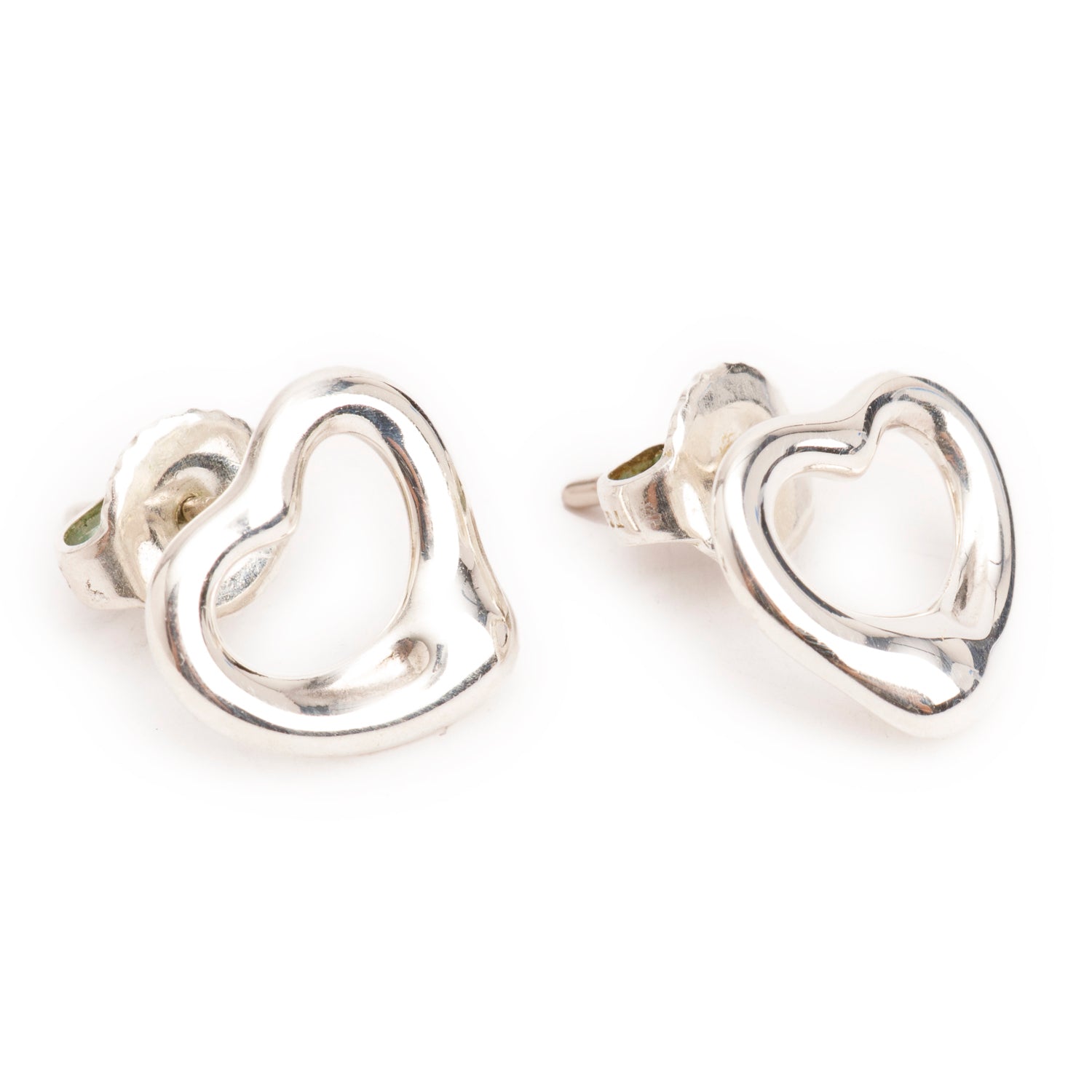 Tiffany & Co. Elsa Peretti Sterling Silver Open Heart Earrings, 11 MM