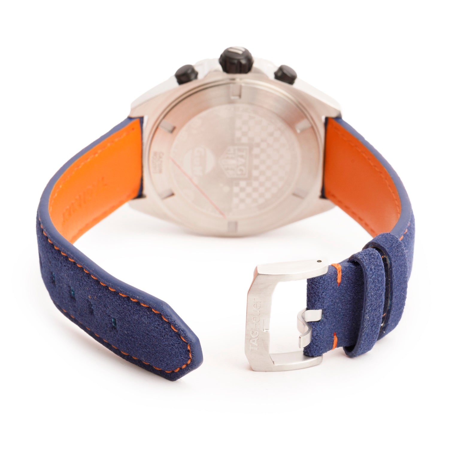 Tag Heuer Stainless Steel Gulf Formula 1 43 MM Quartz Chronograph Watch Blue Dial CAZ101N w/ Box & Papers