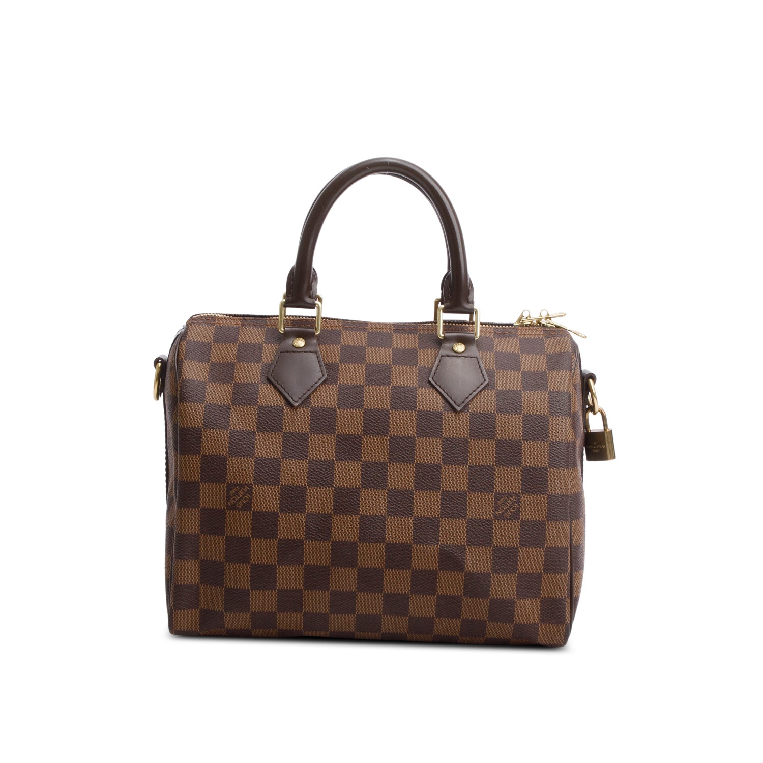 Louis Vuitton Damier Ebene Speedy Bandouliere 25 w/ Strap & Receipt