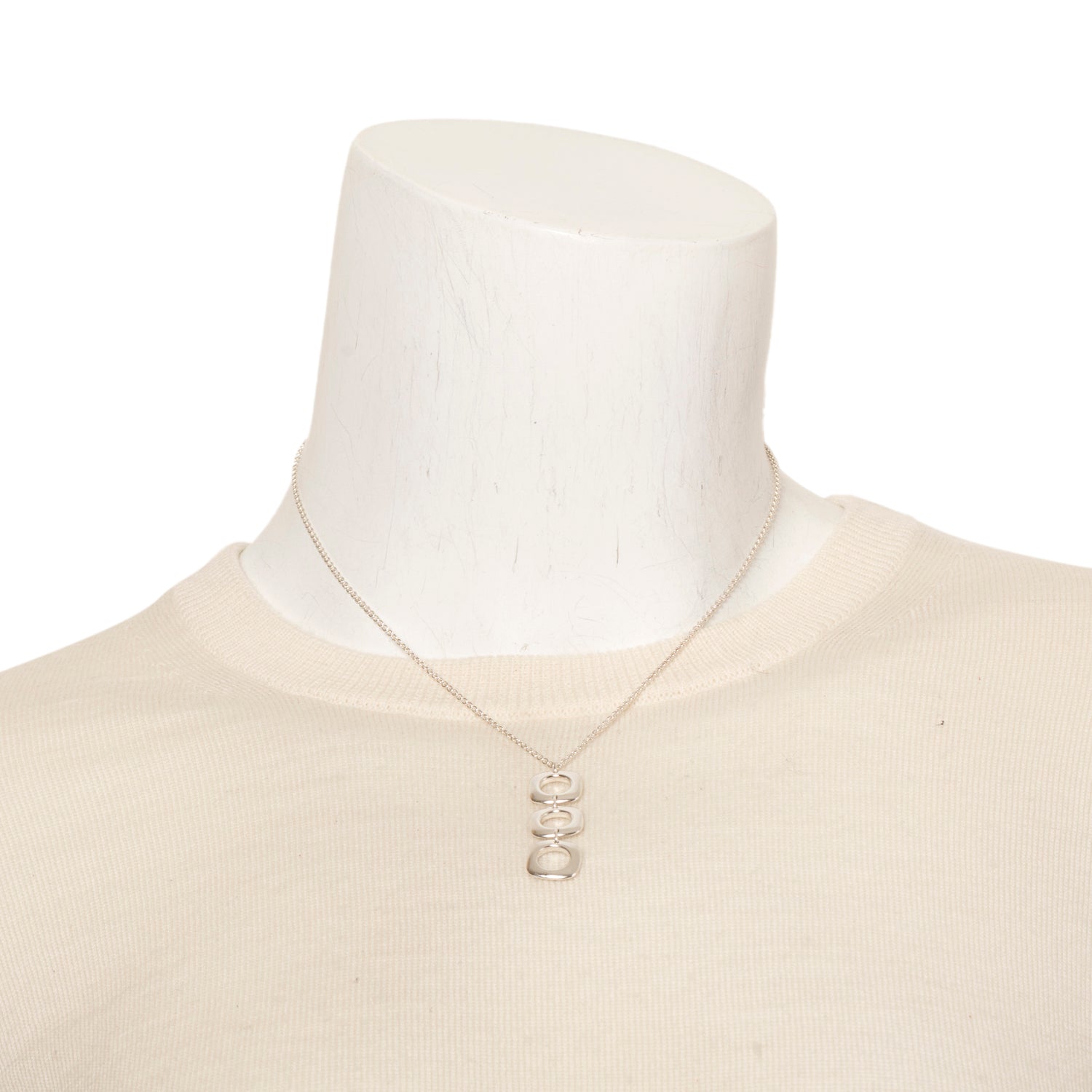 Tiffany & Co. Sterling Silver Cushion Drop Pendant Necklace