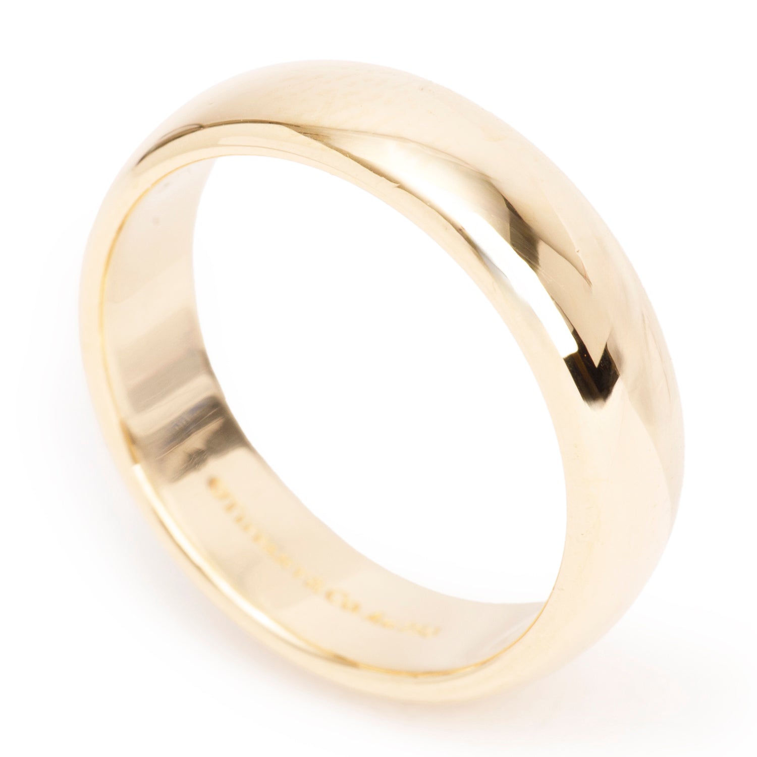 Tiffany & Co. 18k Yellow Gold Forever 6 MM Wedding Band Ring, Size 9.25 w/ Box