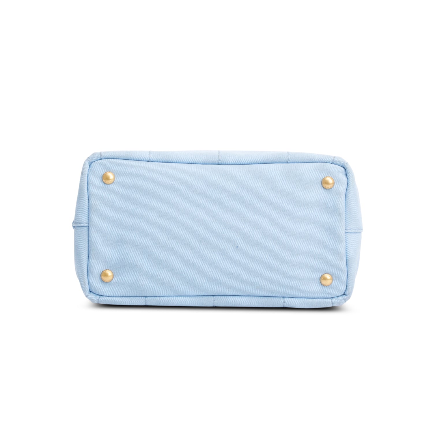 Prada Blue Canvas Small Canapa Logo Tote w/ Strap & Authenticity Card