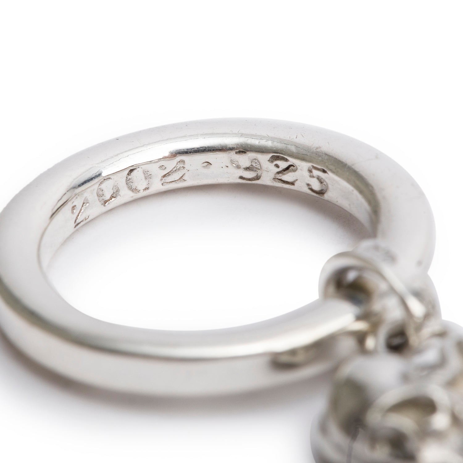 Chrome Hearts Vintage Sterling Silver Heart Charm Ring, Size 4.5