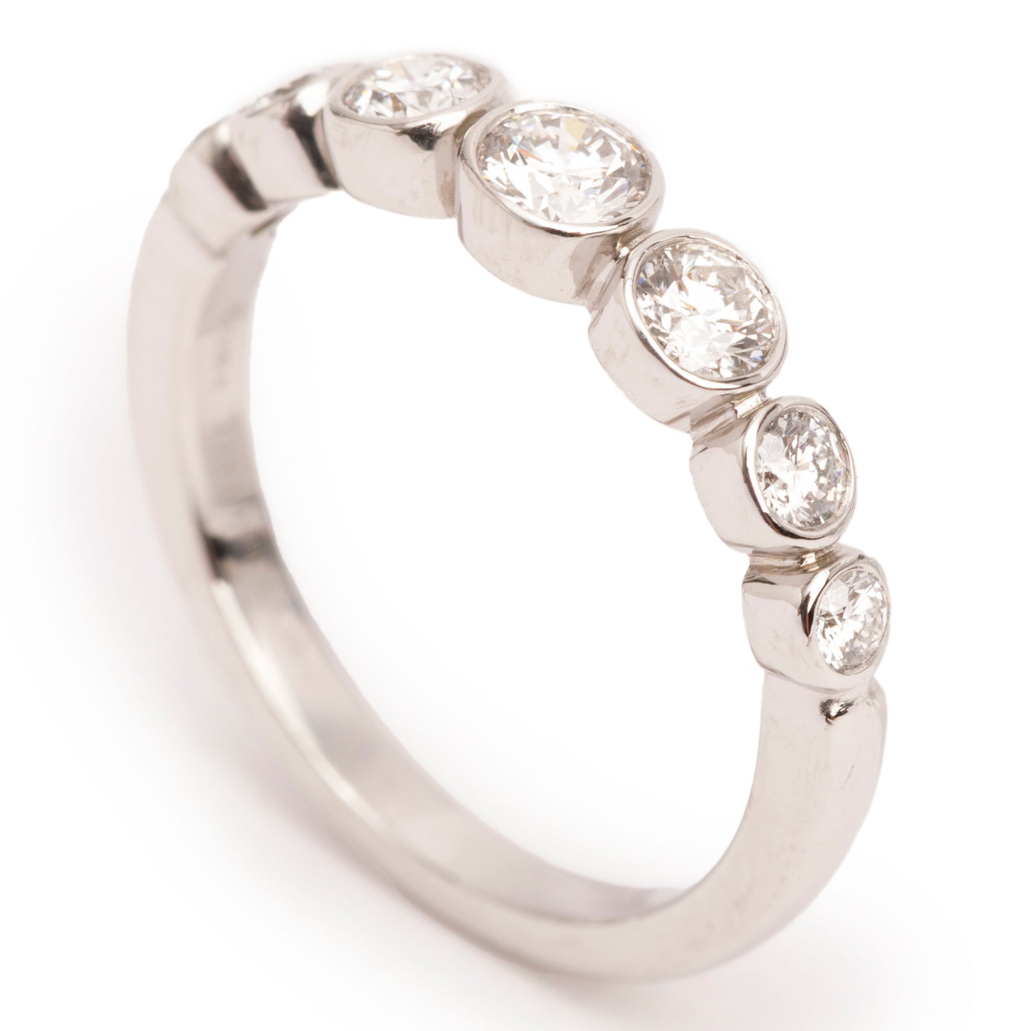 Tiffany & Co. Platinum Graduated Diamond Jazz Ring, Size 4.5