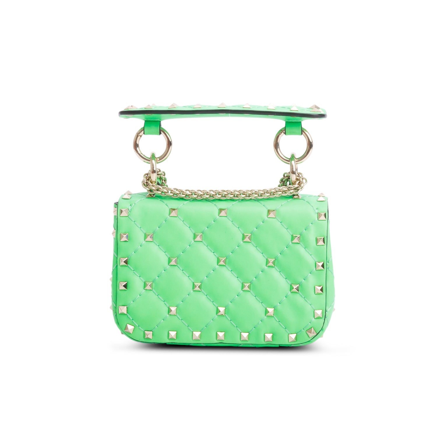 Valentino Green Calfskin Mini Rockstud Spike Shoulder Bag w/ Box