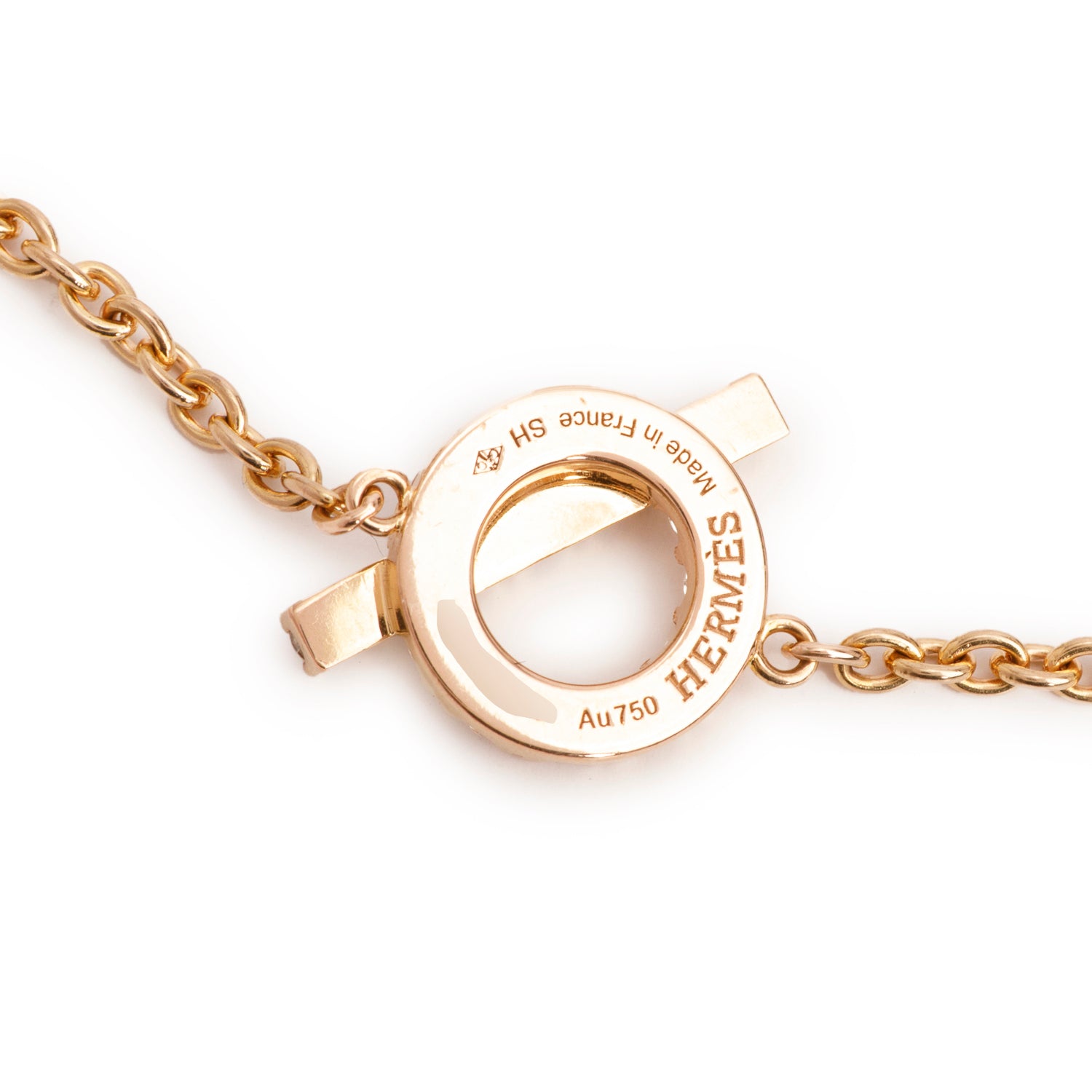 Hermes 18k Rose Gold Diamond Finesse Bracelet